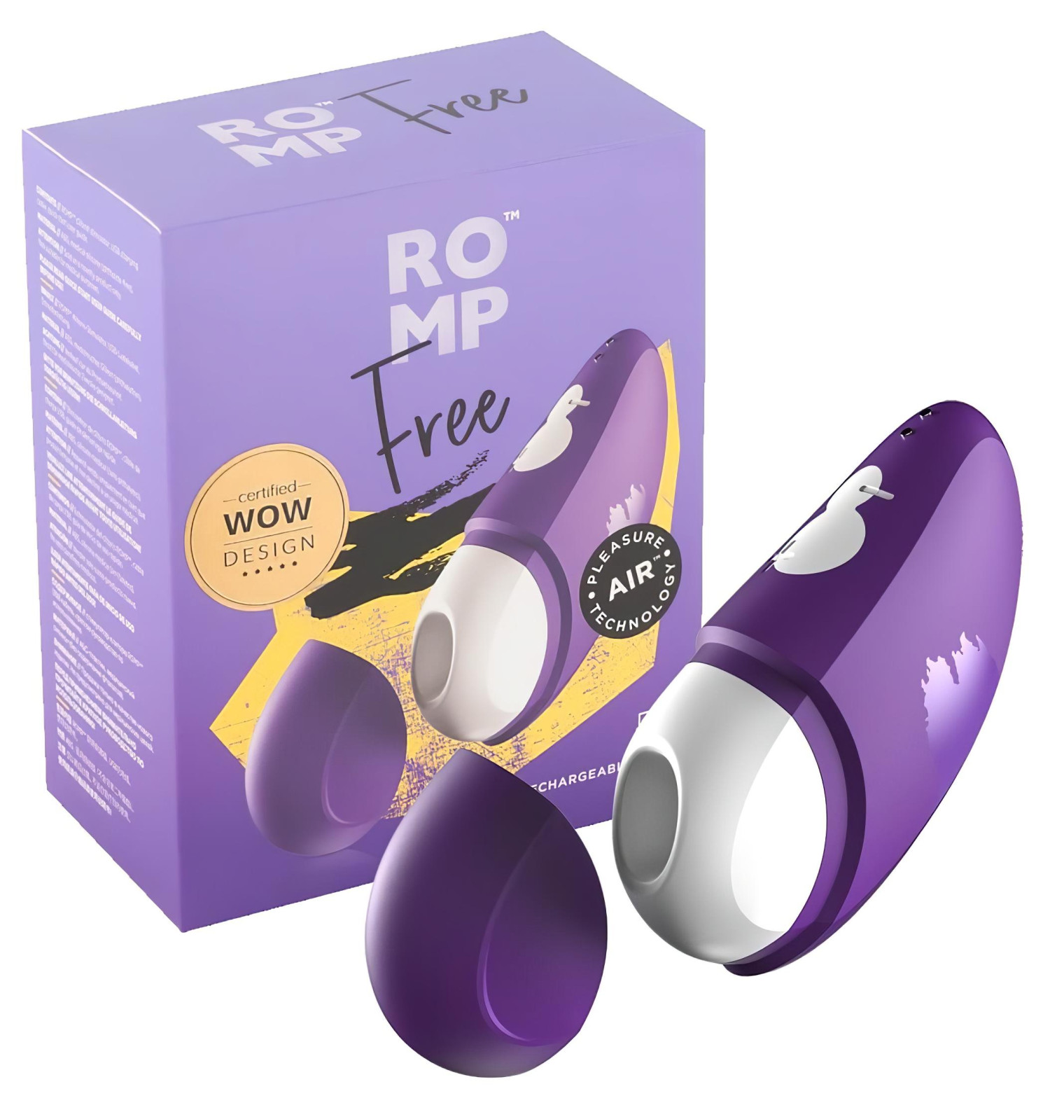ROMP Free - vibračný stimulátor klitorisu - vodotesný - fialový