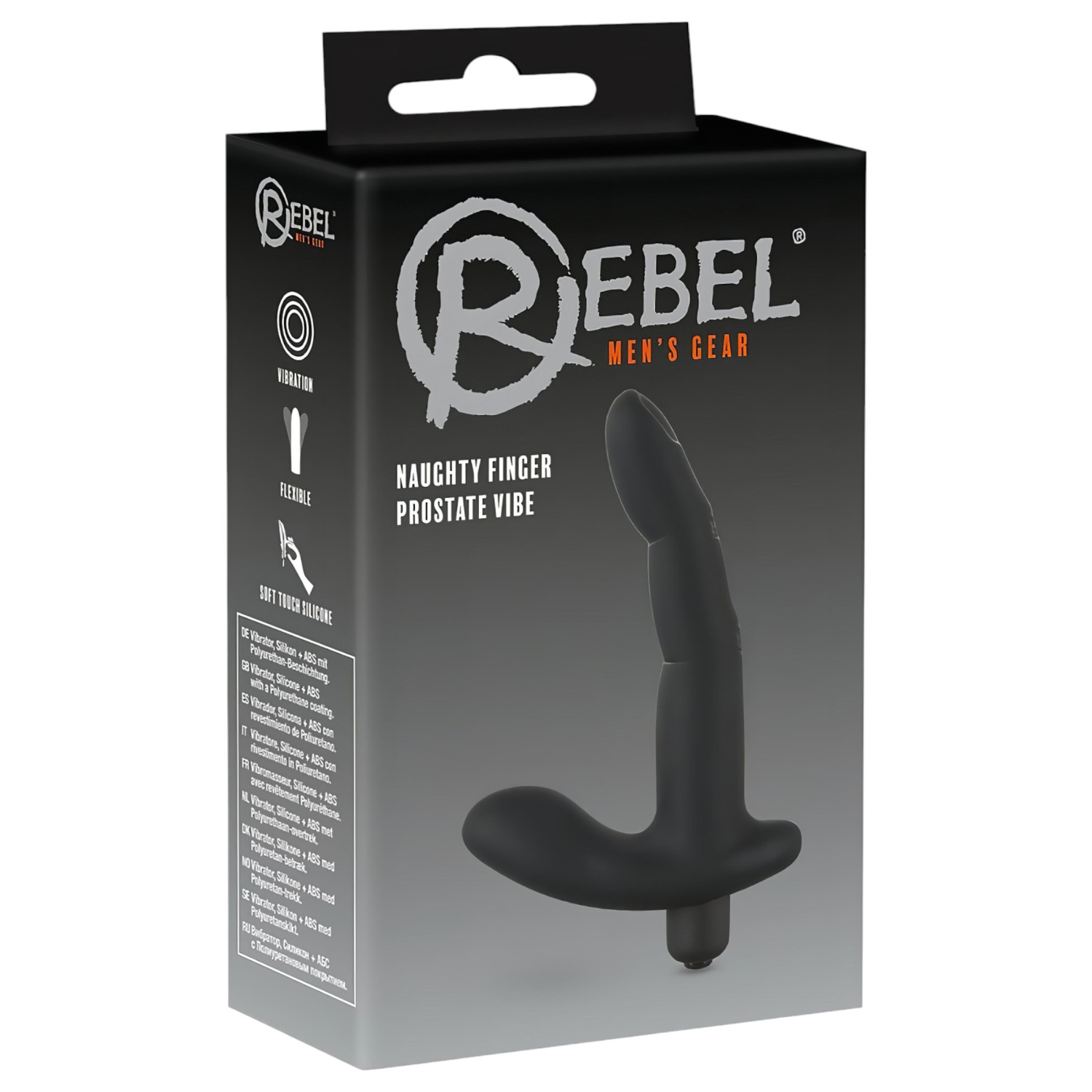 Rebel Naughty Finger - prostatický vibrátor (čierny)