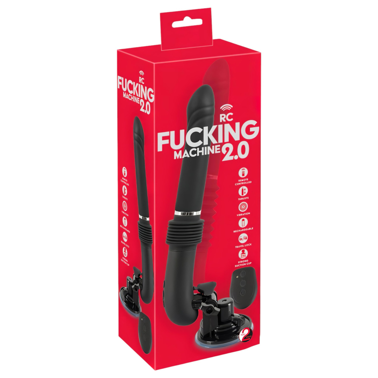 You2Toys RC Fucking Machine 2.0 - nabíjací lökací vibrátor (čierny)