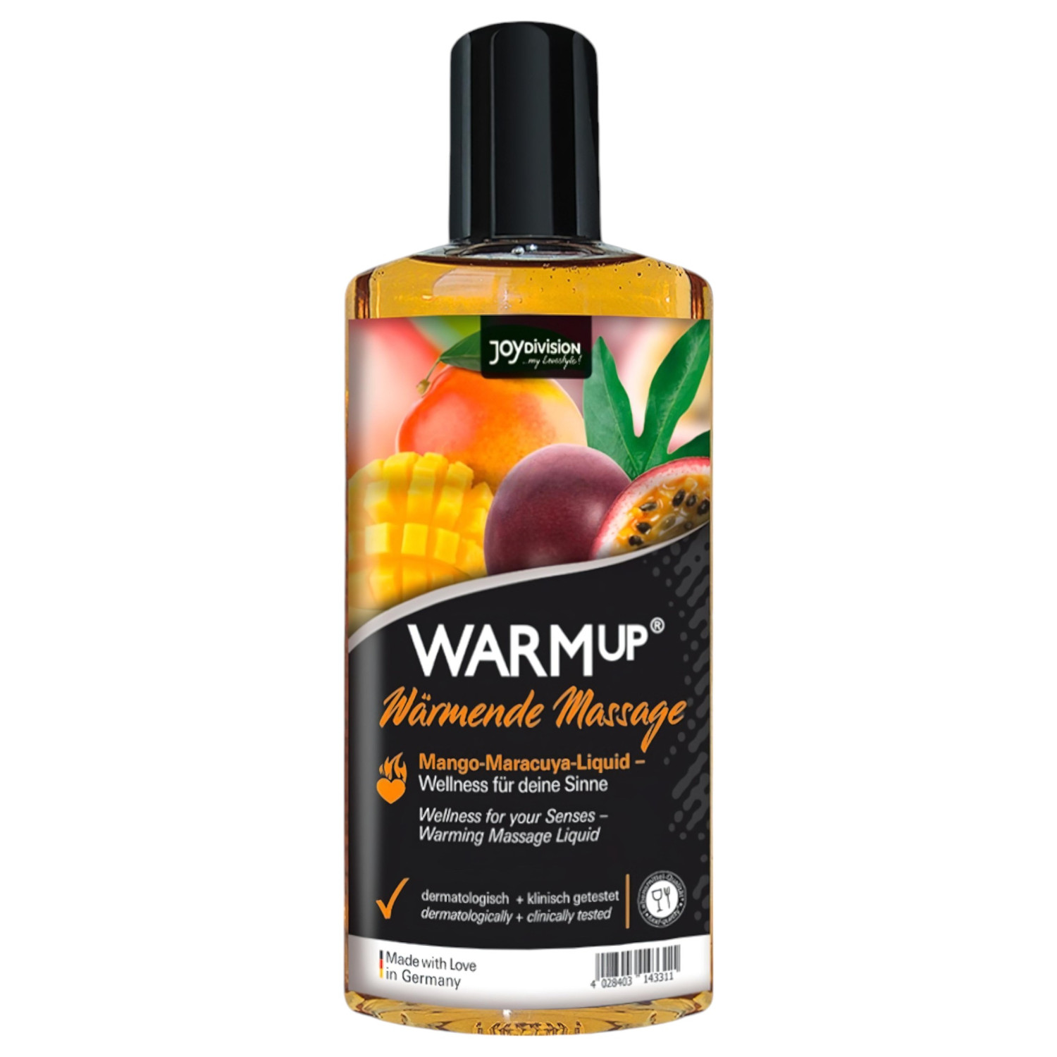JoyDivision WARMup - masážny olej s hrejivým účinkom - mango maracuja 150ml