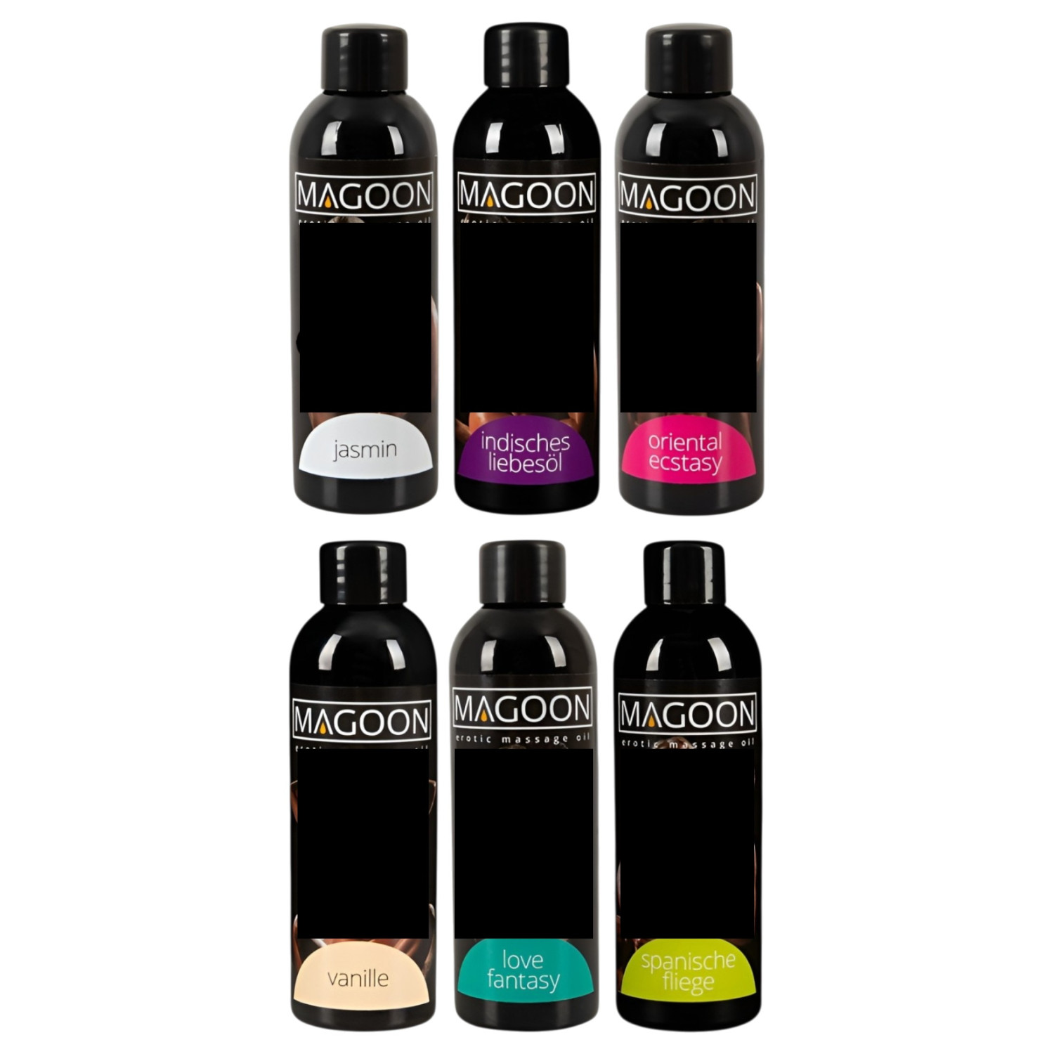 Magoon - masážne oleje - sada 6×100 ml