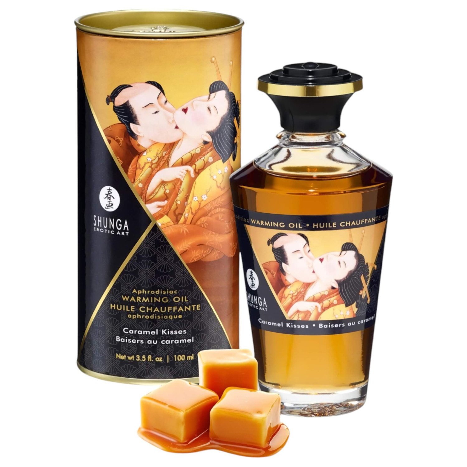 Shunga - masážny olej s hrejivým efektom - karamel - 100 ml