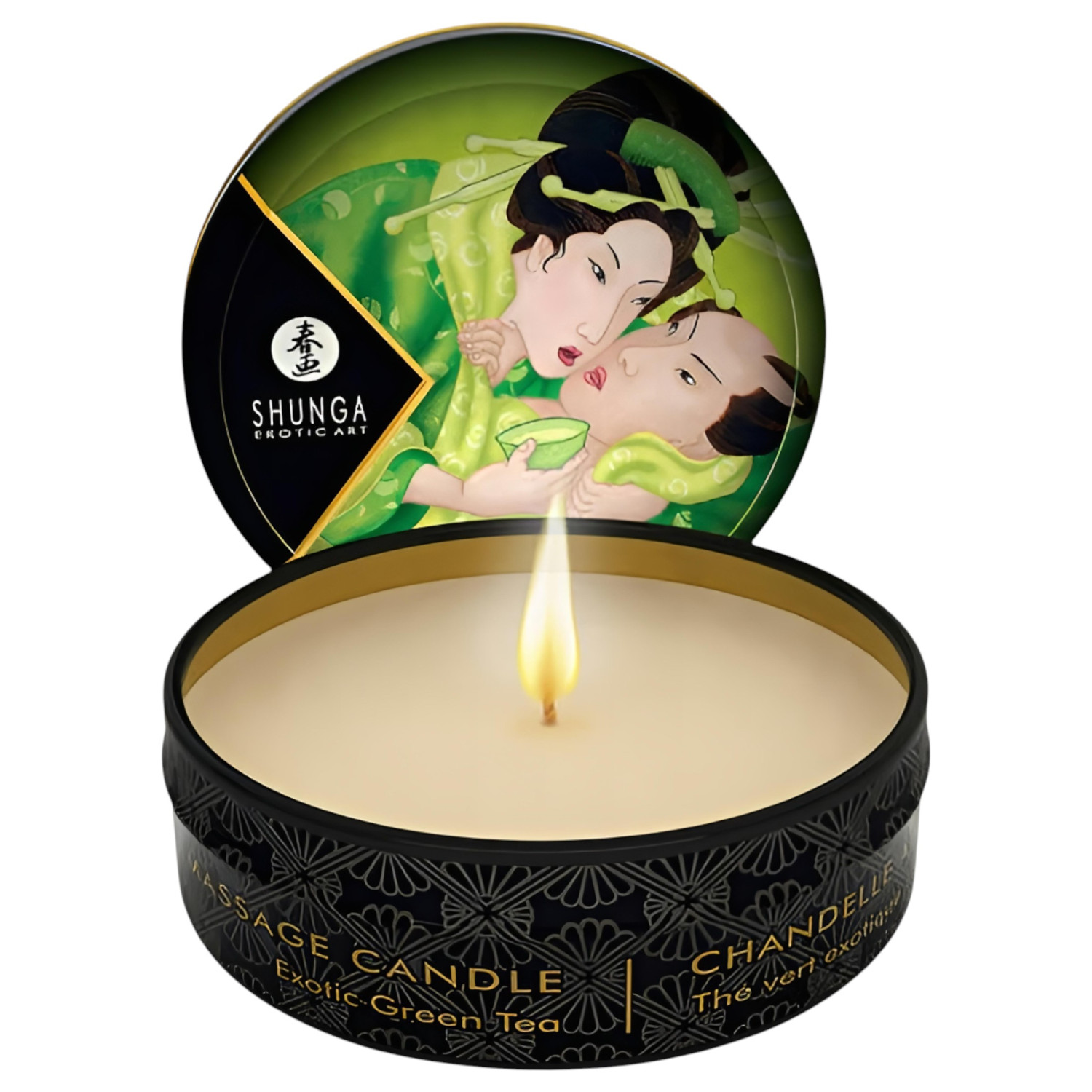 Shunga - masážna sviečka - zelený čaj - 30 ml