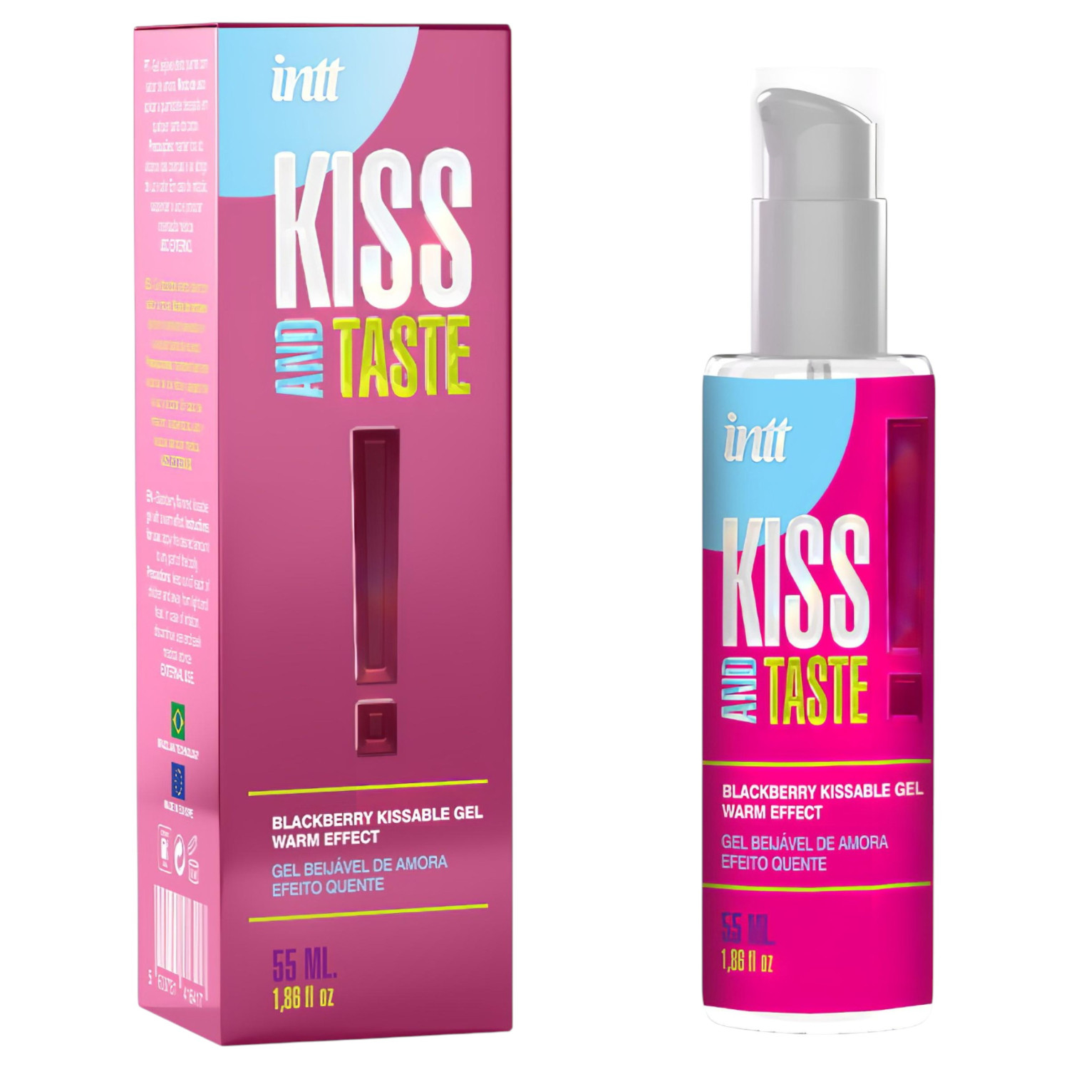 Intt Kiss and Taste - hrejivý lubrikačný gél - černica (55ml)