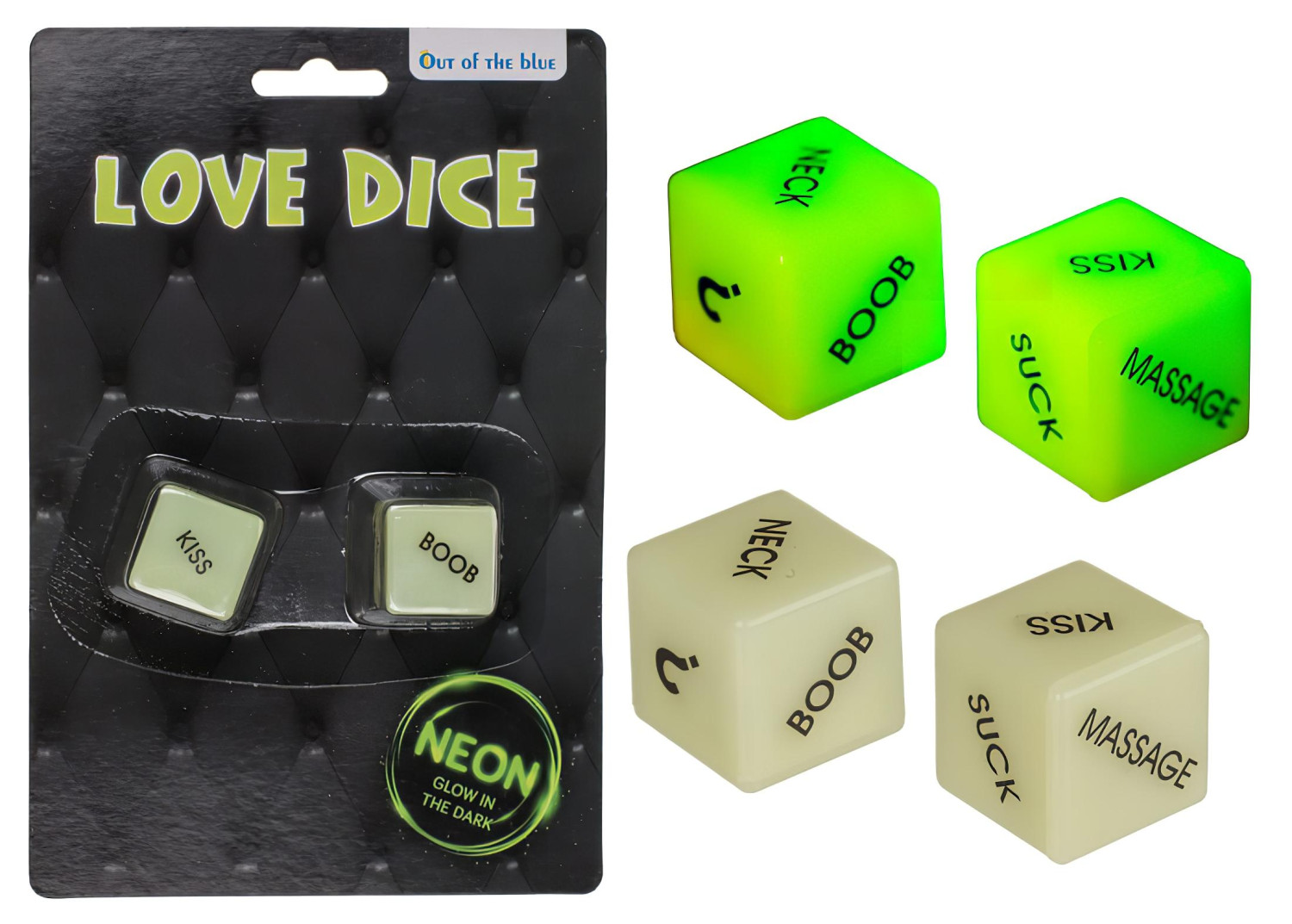 Glow Dice - svietiaca kocka - erotická hračka - fosforeskujúca