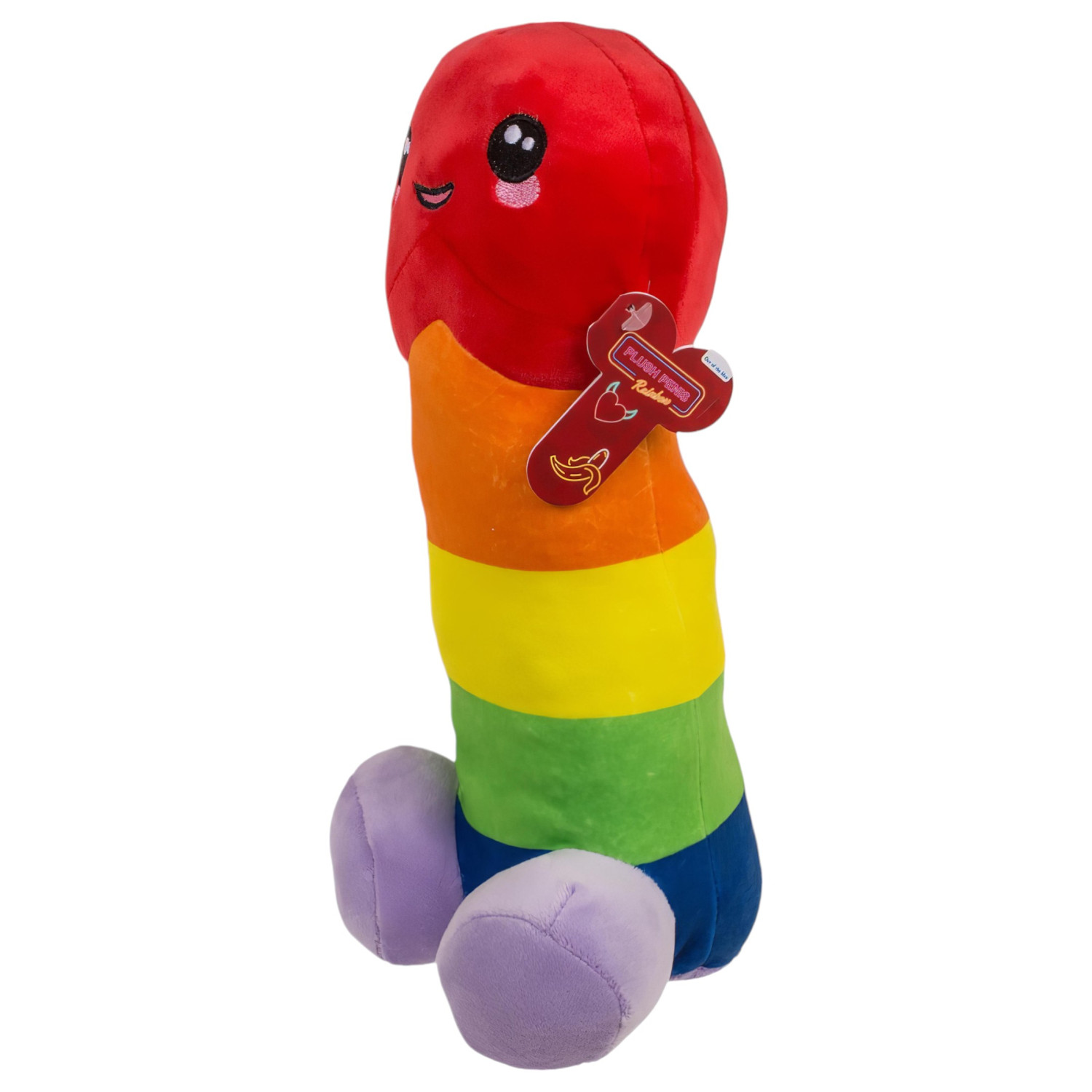 Plyšový penis - 30 cm - dúha