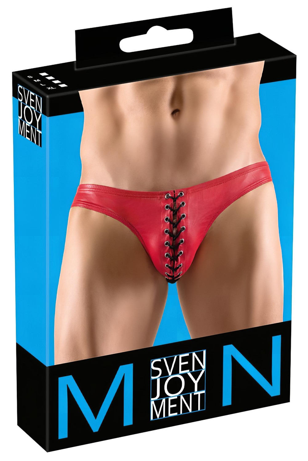 Svenjoyment - pánske čierne šnurovacie slipy - červené detaily - M