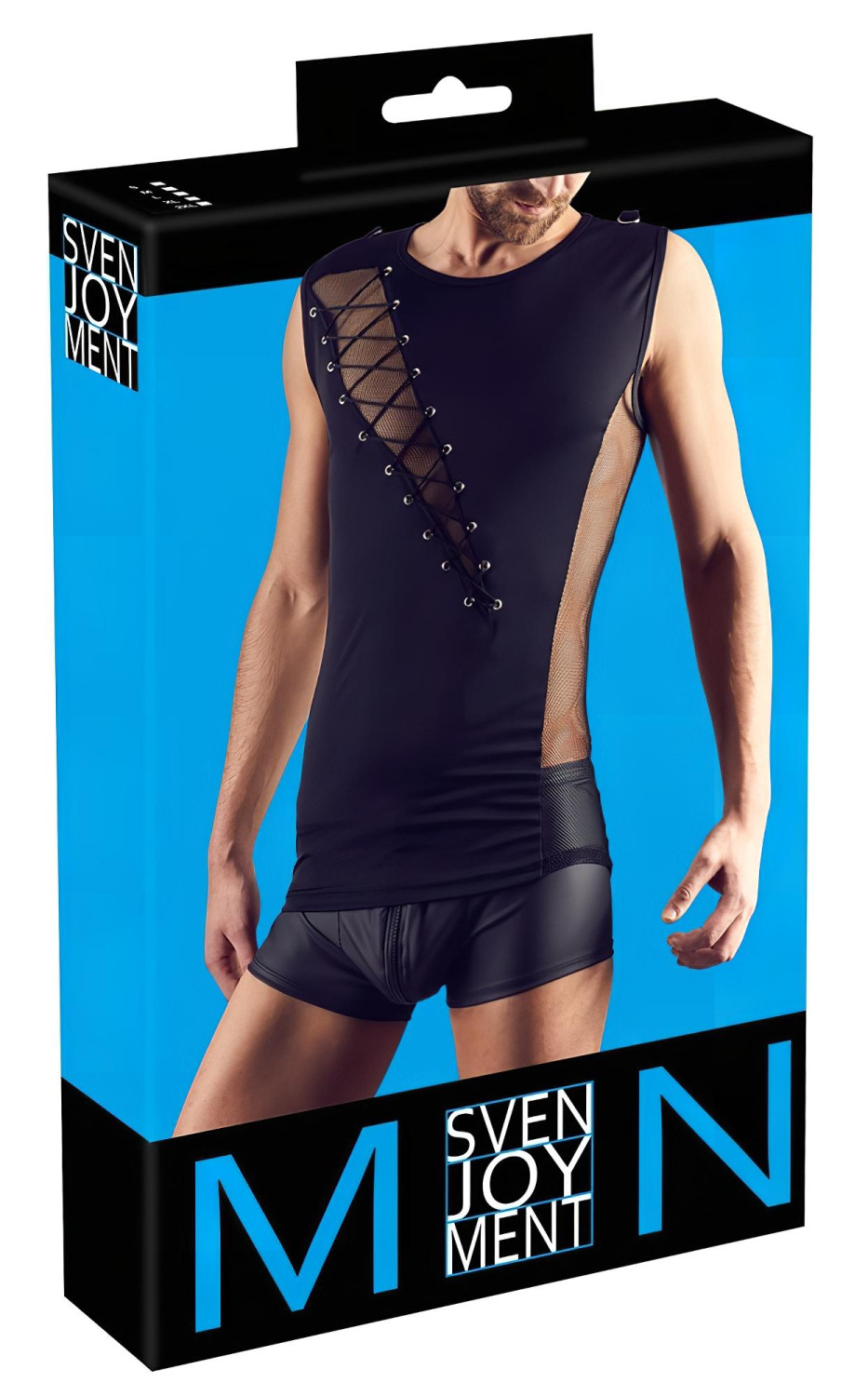 Svenjoyment - pánske tričko s viazaním - čierne - XL