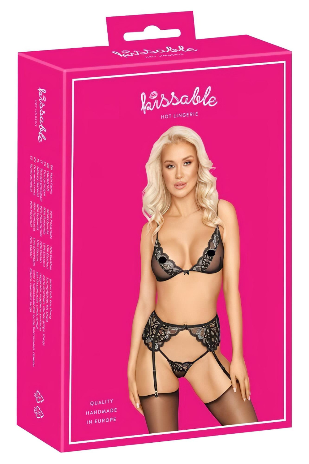 Kissable - sada spodnej bielizne (čierna)