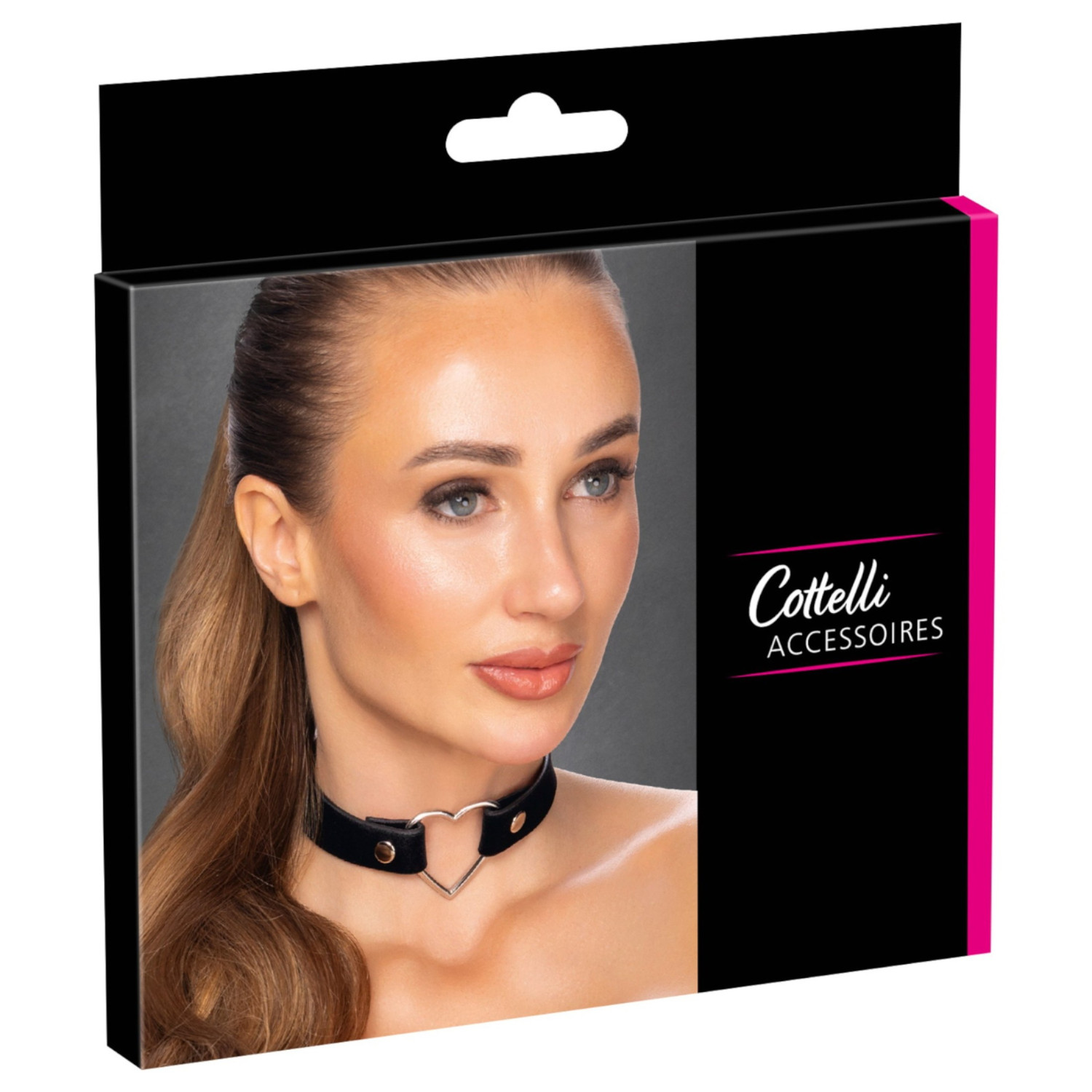 Cottelli - obojok na krk srdce - čierny