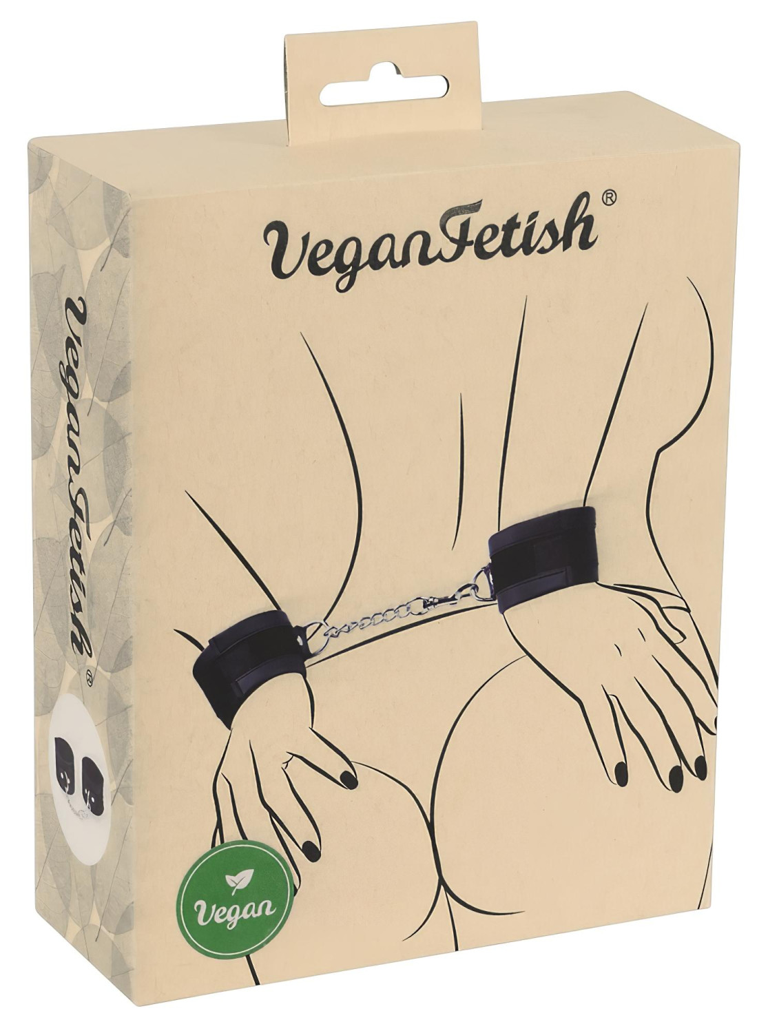 Vegan Fetish - putá na zápästie - krátka reťaz - čierne