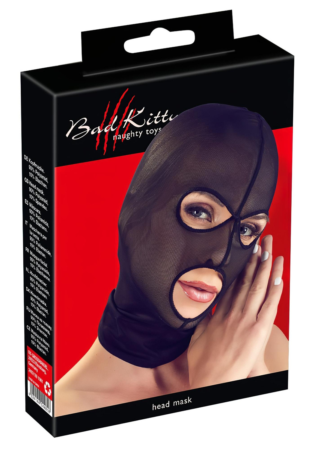 Bad Kitty - erotická maska na orálny sex - sieťovaná - čierna Bad Kitty - erotická maska na orálny sex - sieťovaná - čierna