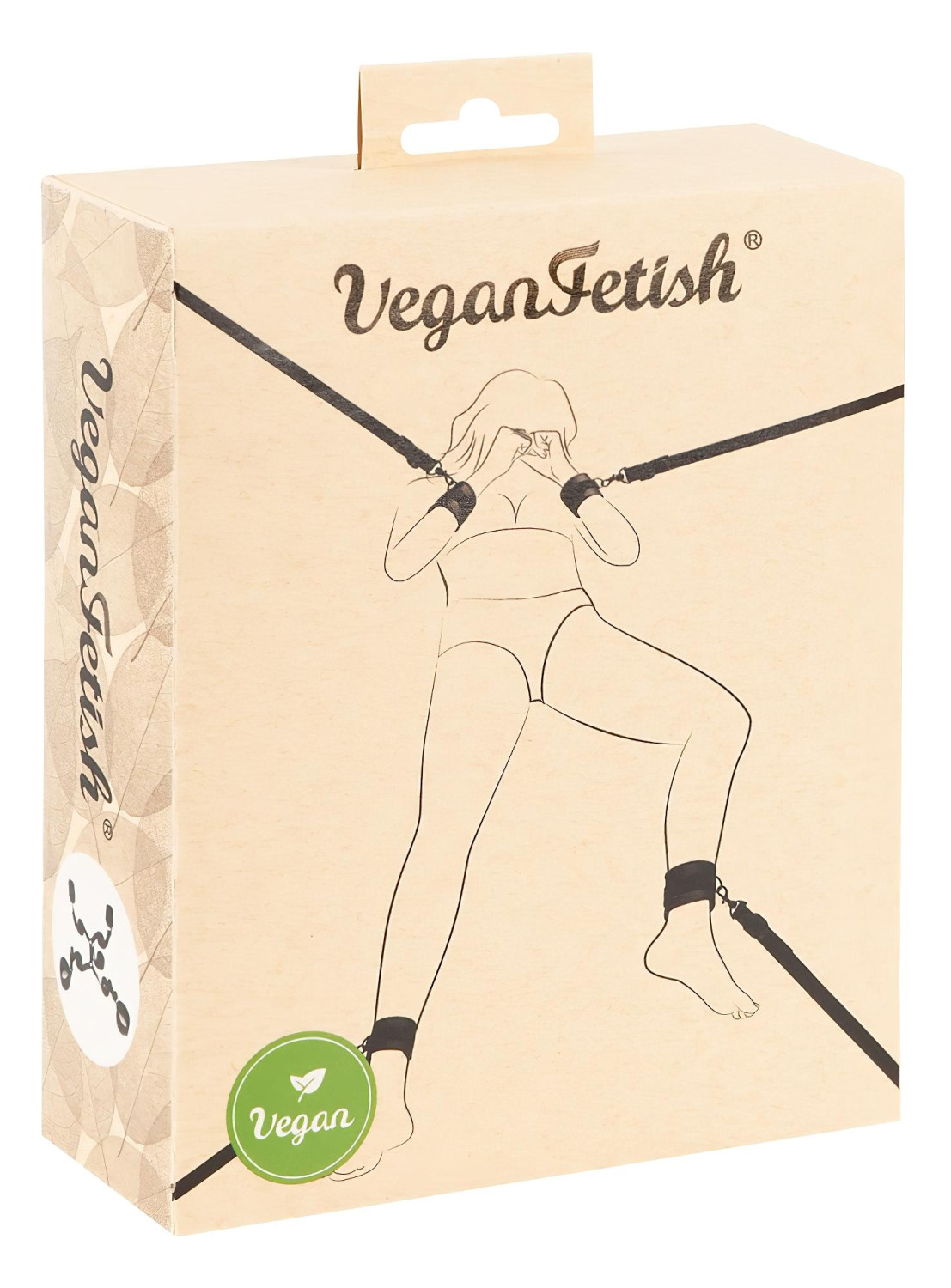 Vegan Fetish - zväzovací set na posteľ - čierny
