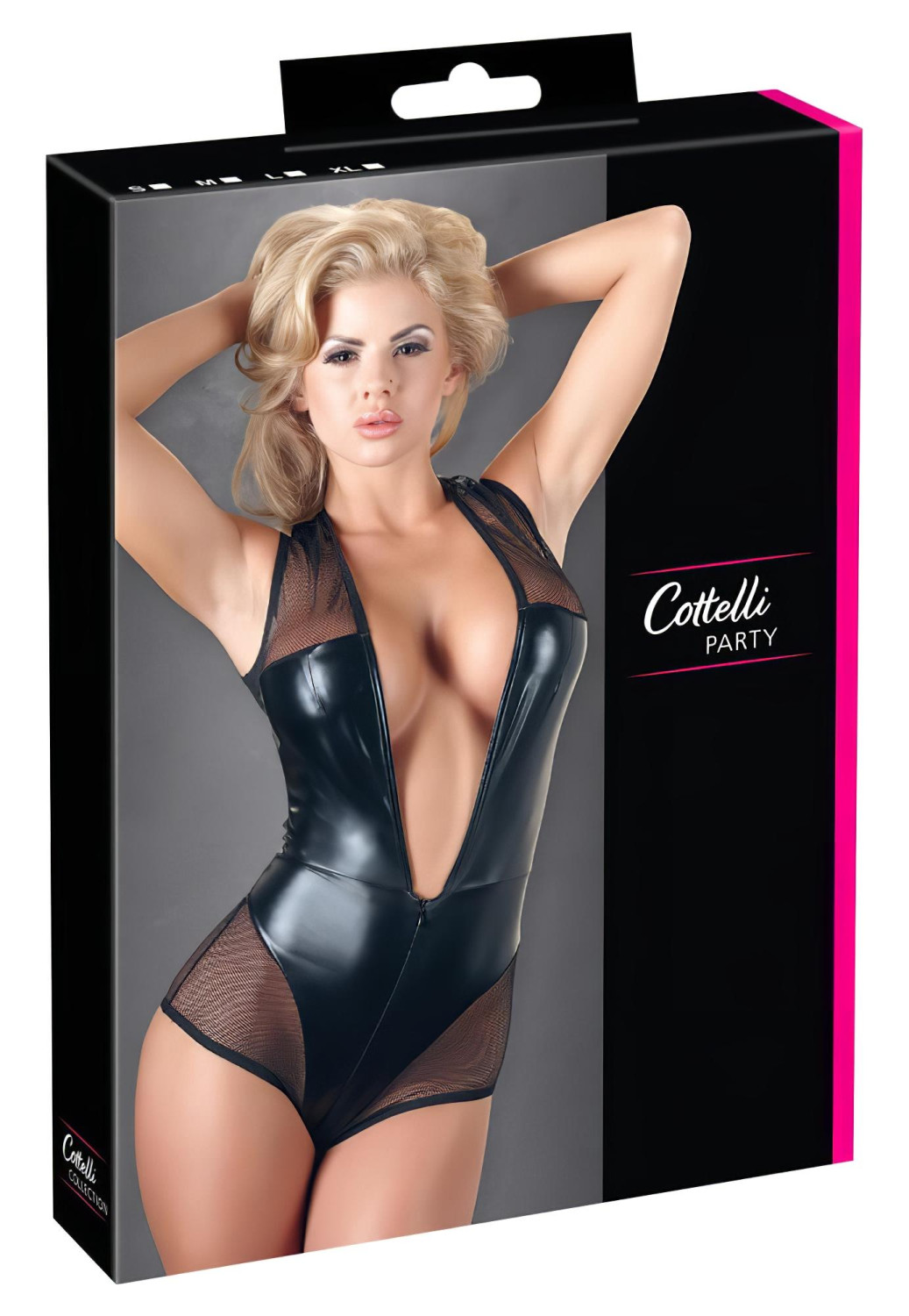 Cottelli - sieťované body - lesklé - čierne - M