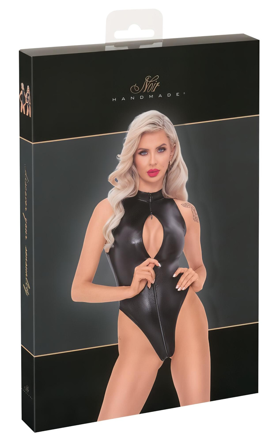 Noir - čierne body so vzorom hada - XL