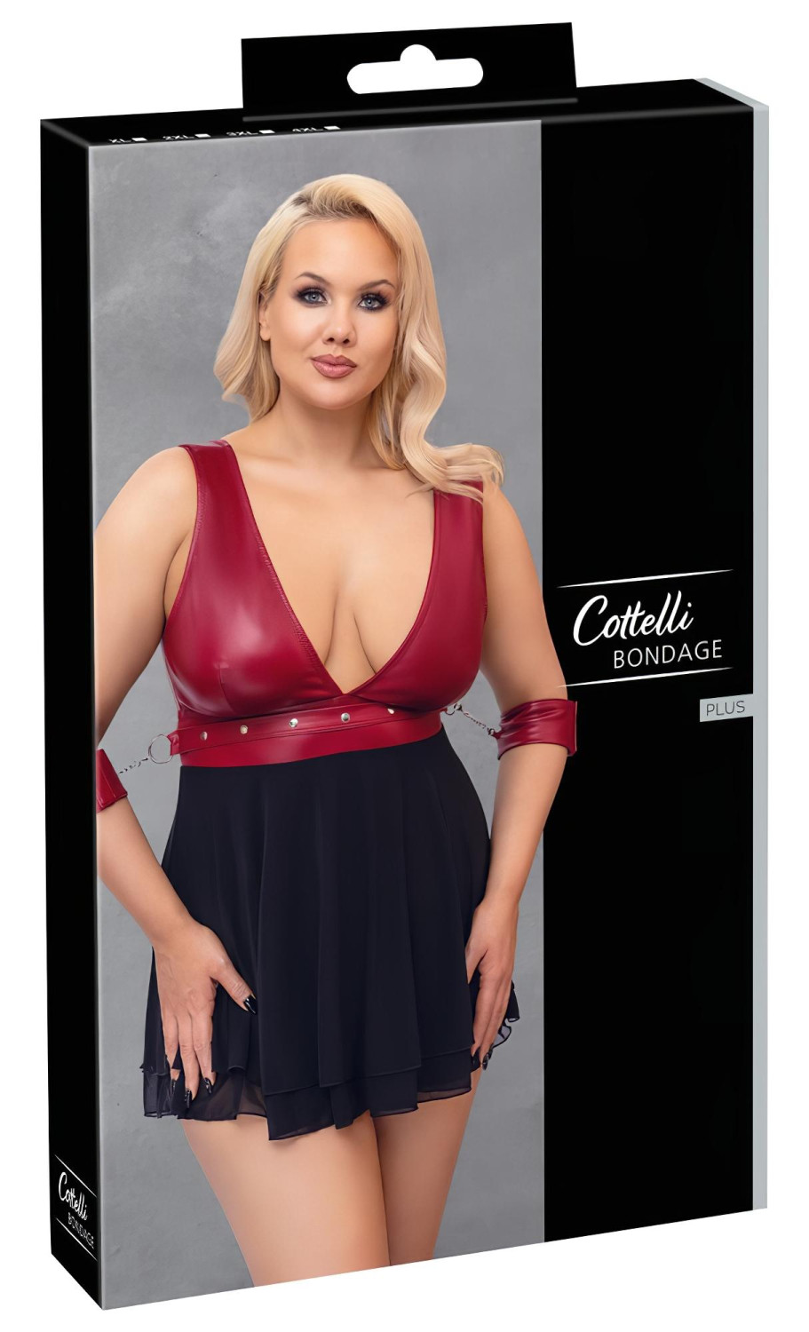 Cottelli Bondage Plus Size - červený babydoll