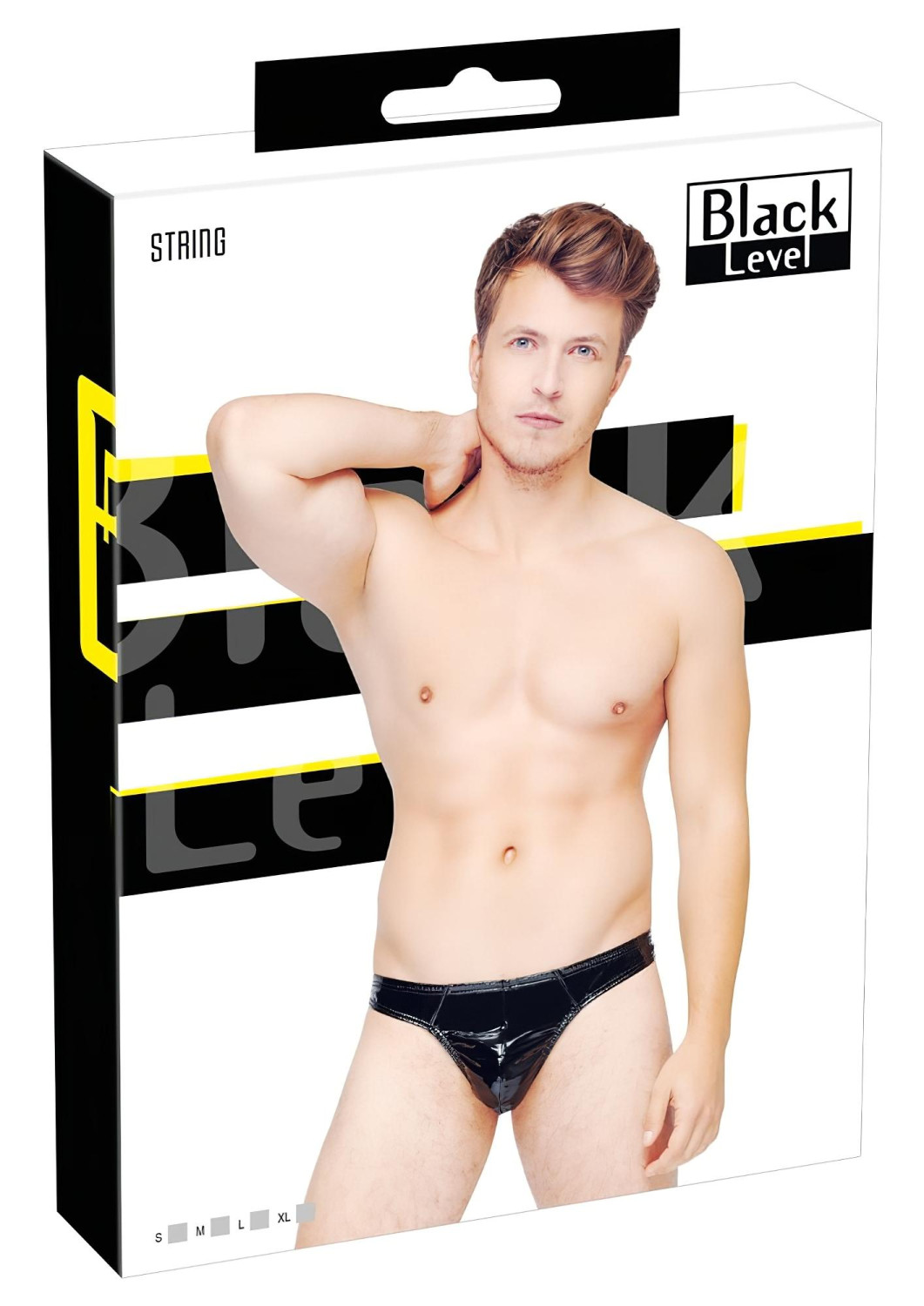 Black Level - pánske tanga - lakované - čierne - M