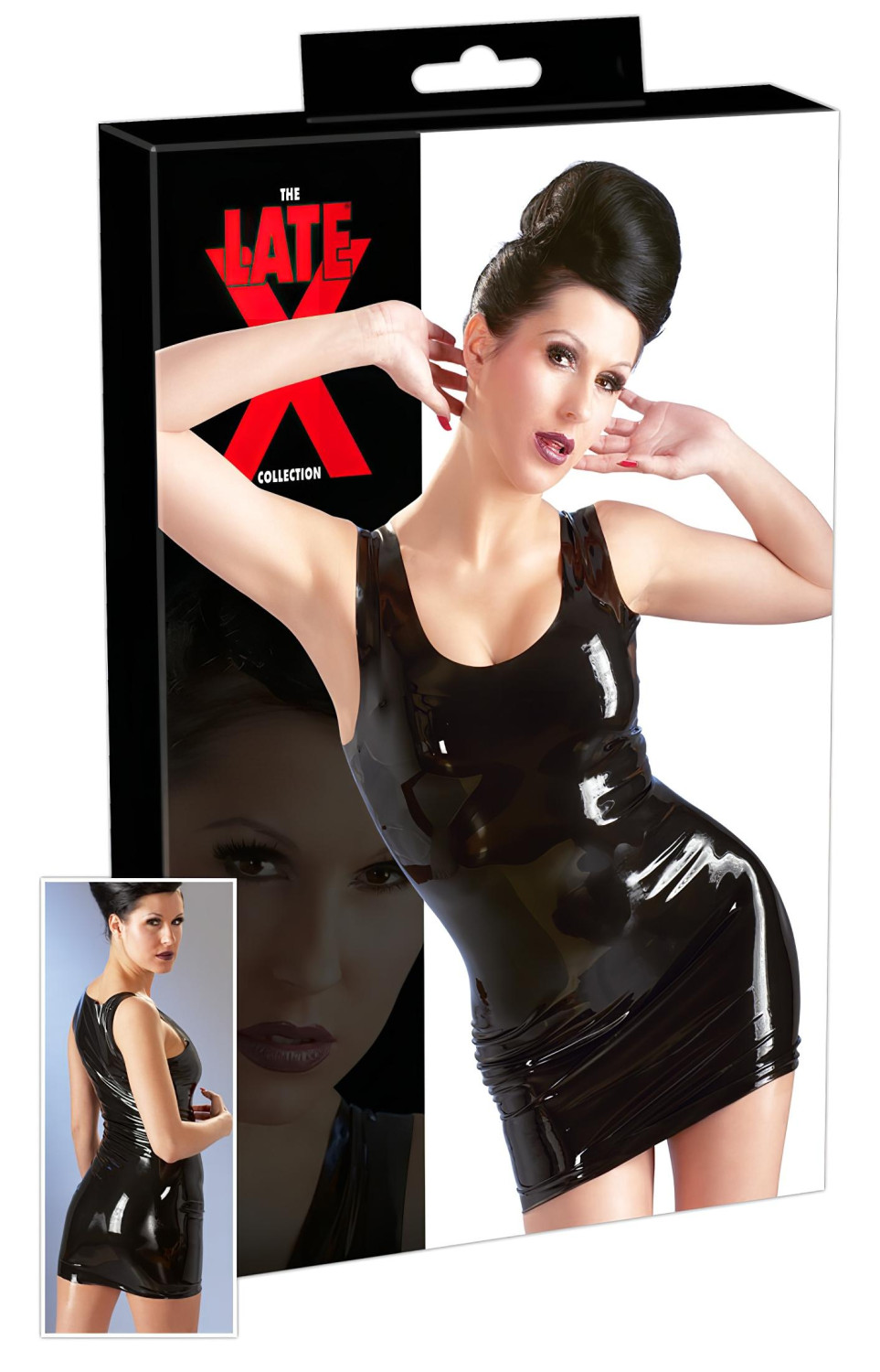 LATEX - mini šaty bez rukávov - čierne - 2XL