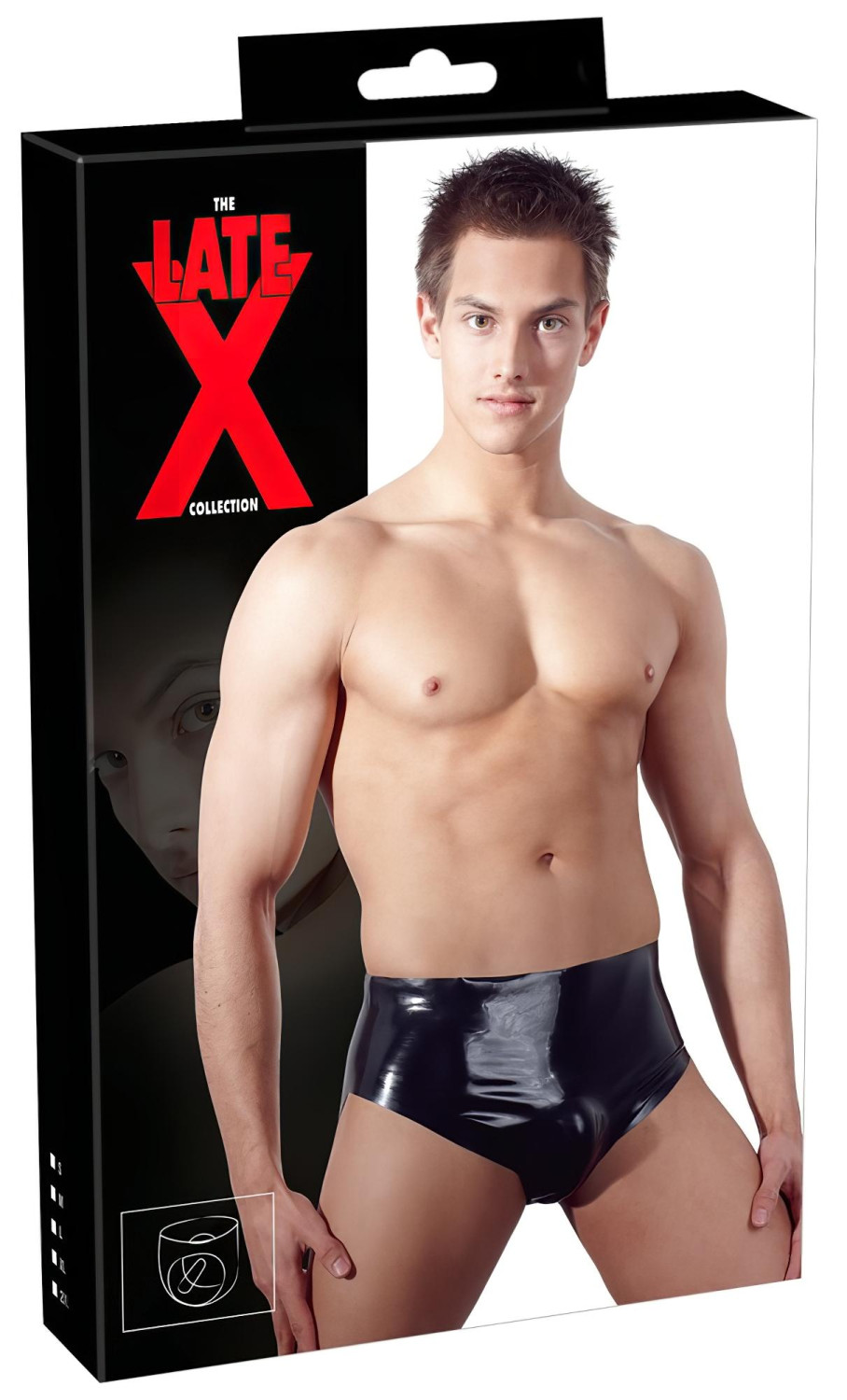 LATEX - pánske boxerky s vnútorným análnym dildom - čierne