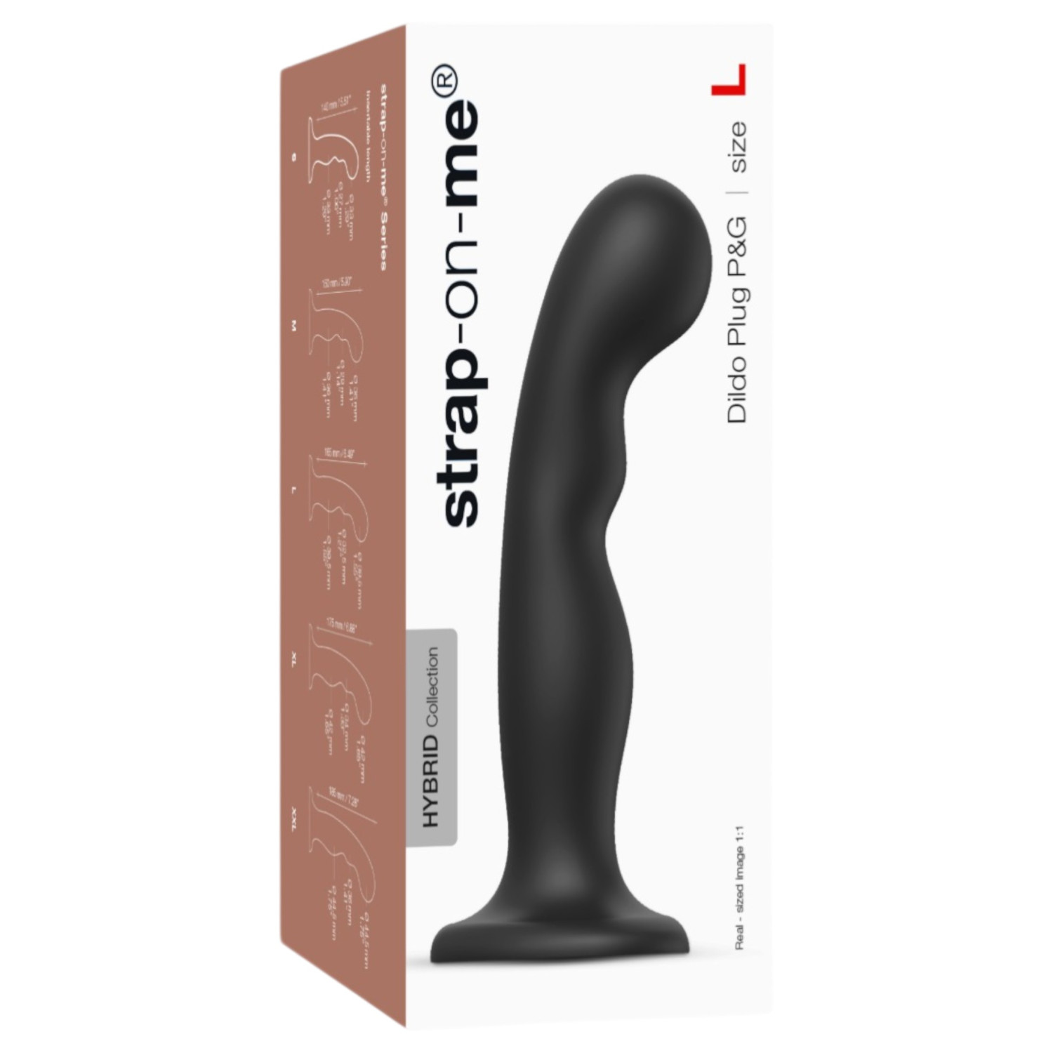 Strap-on-me P&G L - ohybný dildo s prísavkou - čierny