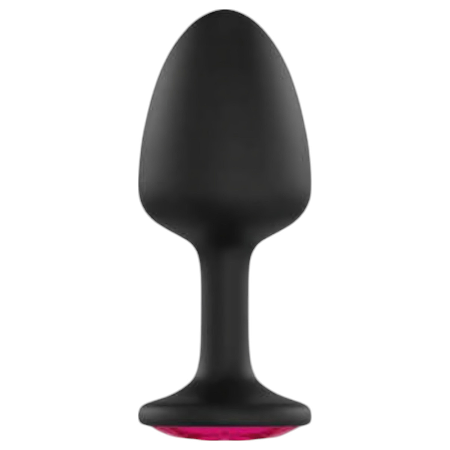 Dorcel - análny kolík s ružovým kamienkom - stredný - čierny