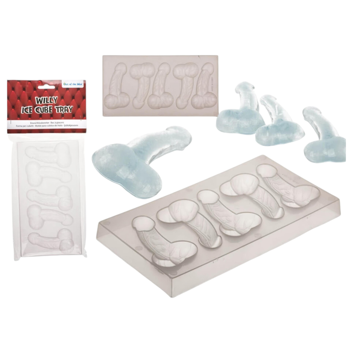 Pénisz - forma na ľadové kocky - penis tvar - priehľadná