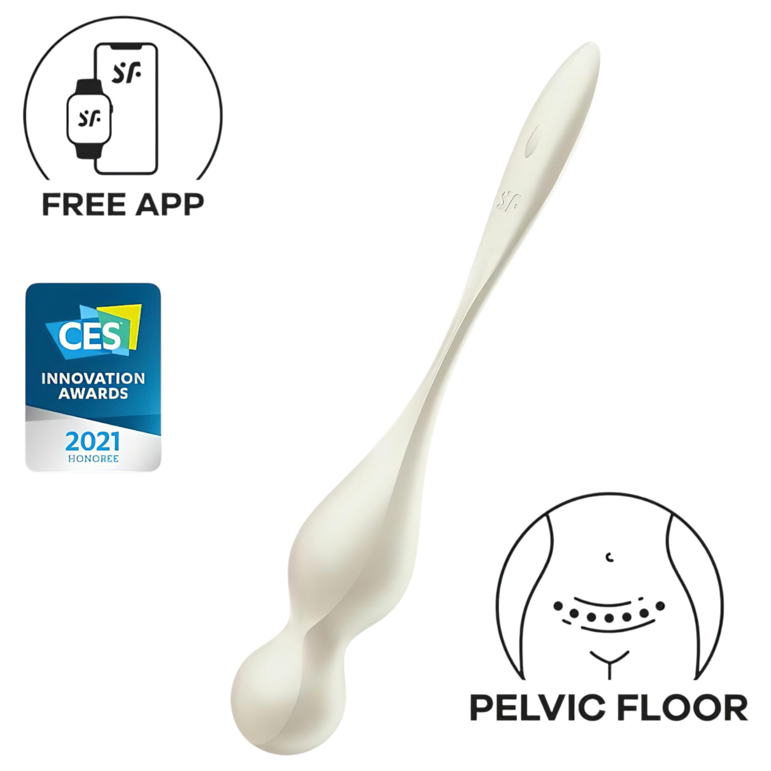 Satisfyer Love Birds 1 - smart vibračné venušine guľôčky - biele