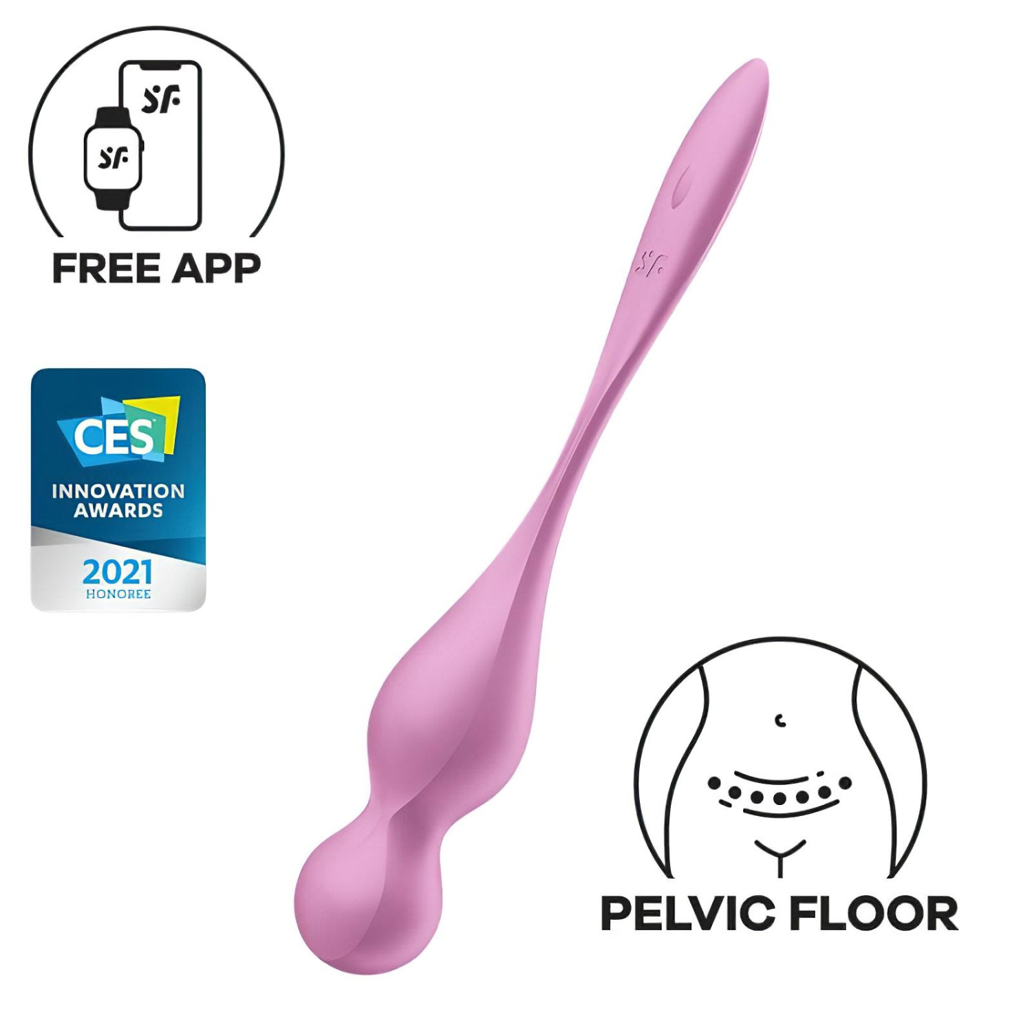 Satisfyer Love Birds 1 - vibračné venušine guličky - smart funkcia - ružové