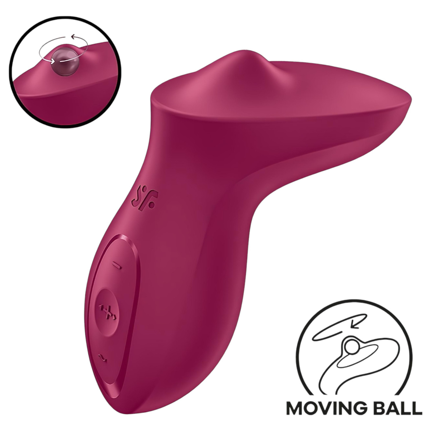 Satisfyer Exciterrr - rotačný klitoriálny vibrátor s guľôčkami - červený