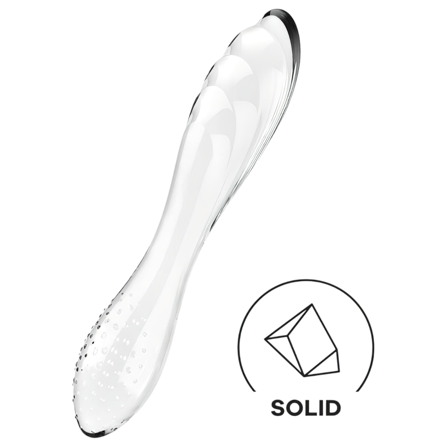 Satisfyer Dazzling Crystal 1 - obojstranné sklenené dildo (priehľadné)