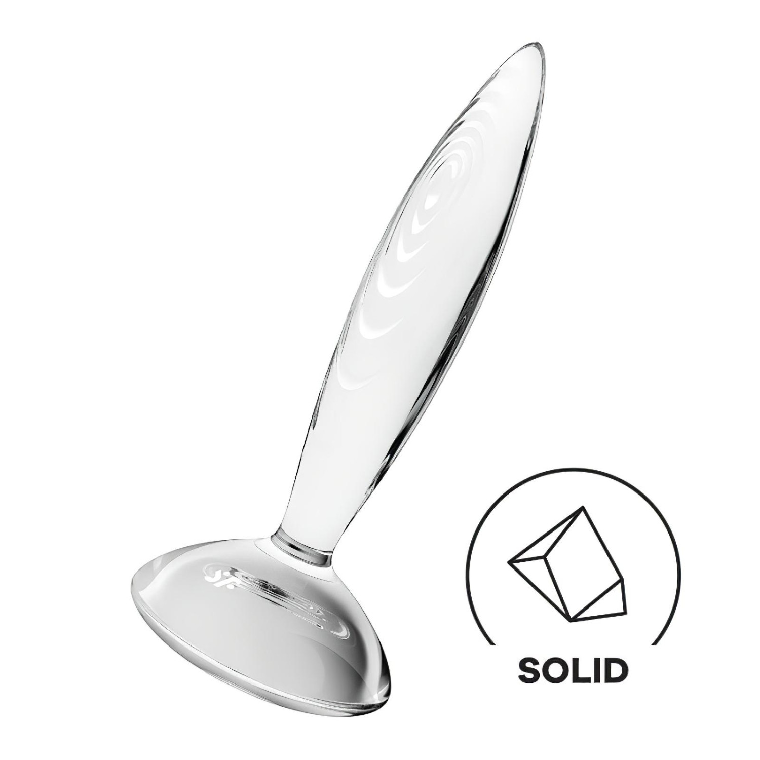 Satisfyer Sparkling Crystal - sklenené dildo - vrúbkované - priehľadné