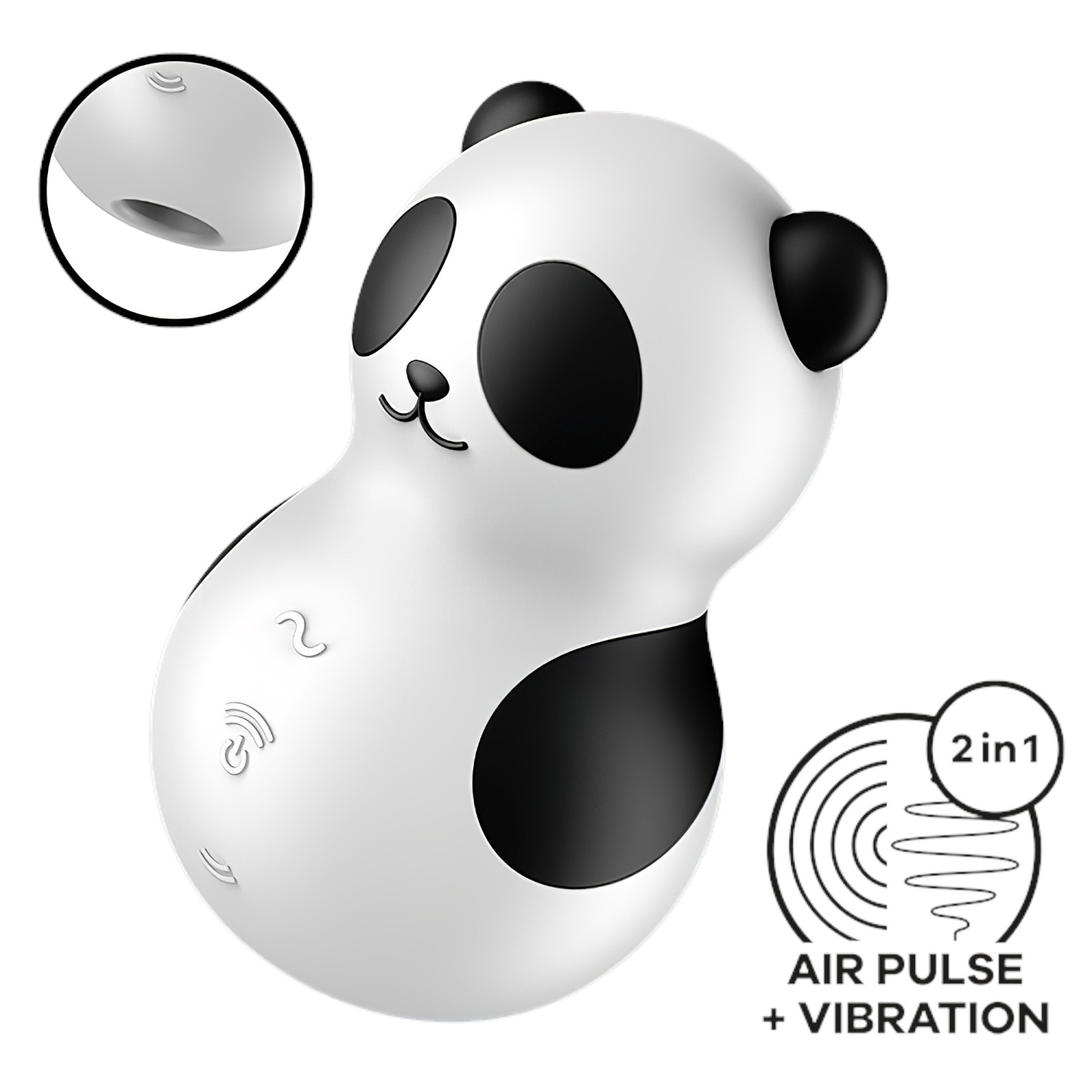 Satisfyer Pocket Panda - stimulátor klitorisu na vlny - čierny