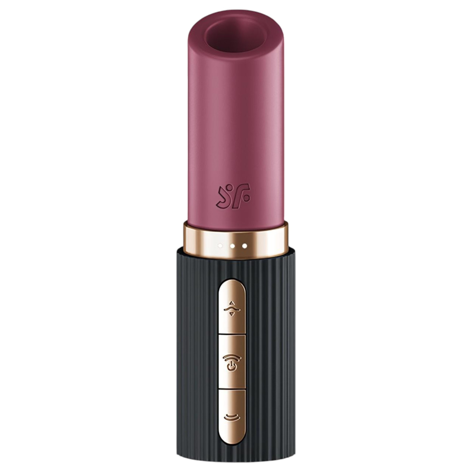 Satisfyer - klitorálny vibrátor s tlakovými vlnami v tvare rúžu - čierny