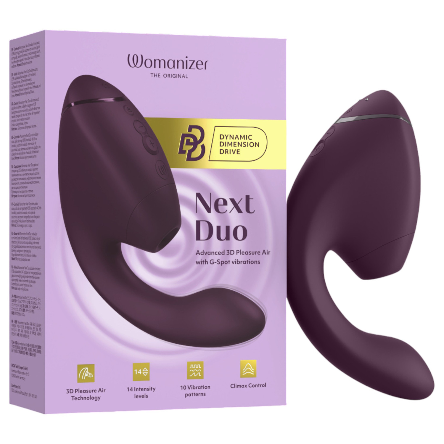Womanizer Next Duo - vibrátor na bod G a klitoris - fialový
