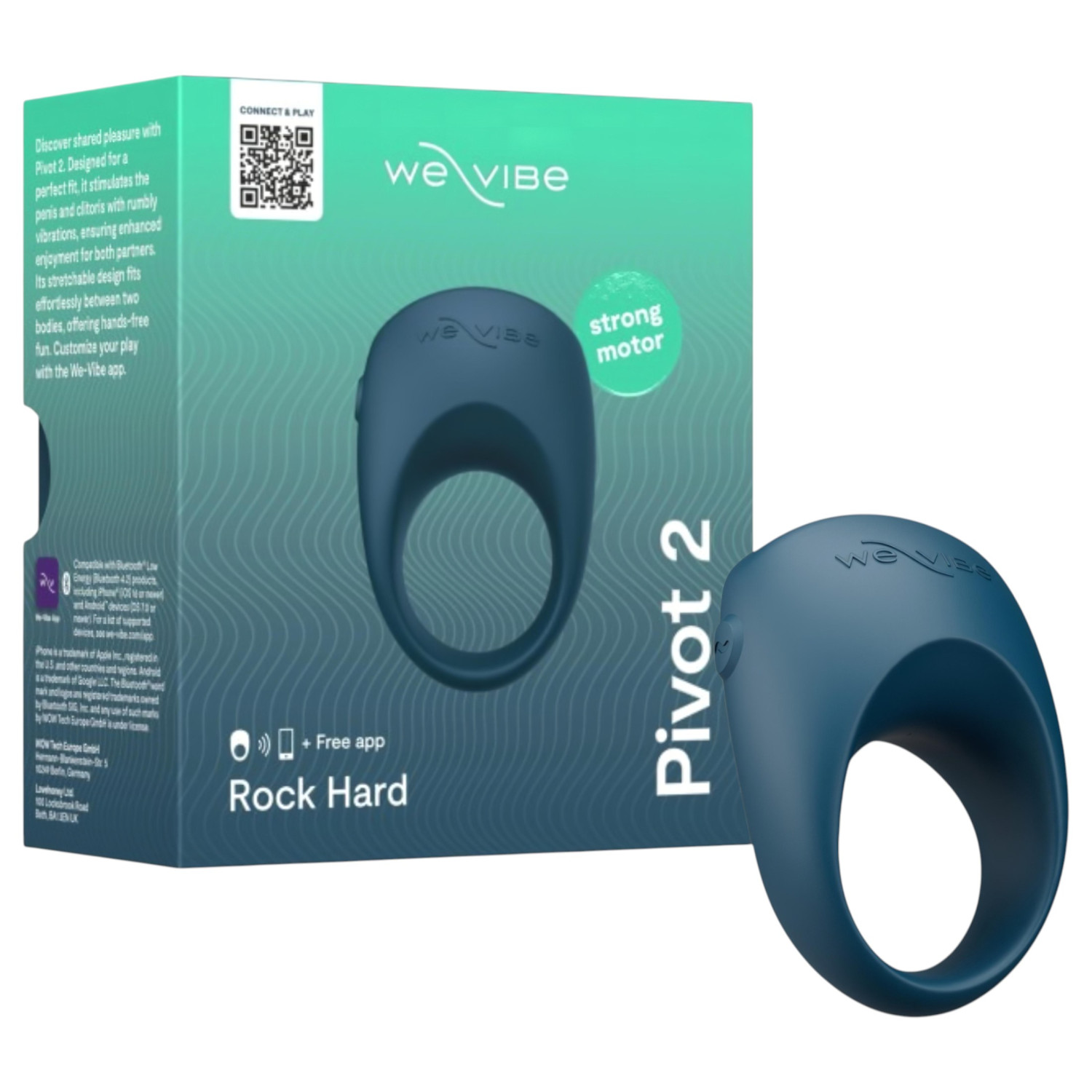 We-Vibe Pivot 2 - vibračný erekčný krúžok - smart funkcia - modrý