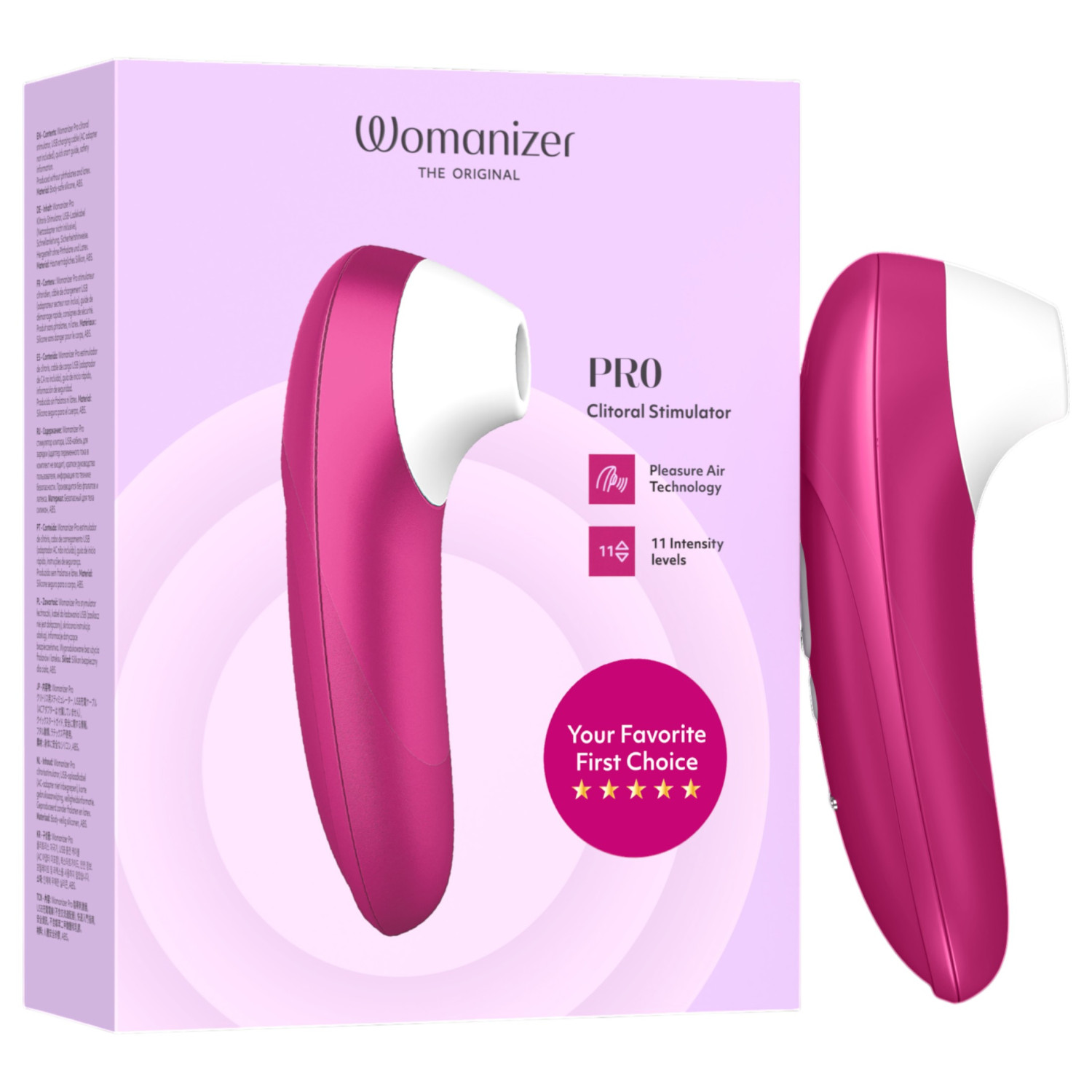 Womanizer Pro - stimulátor klitorisu s tlakovými vlnami (ružový)