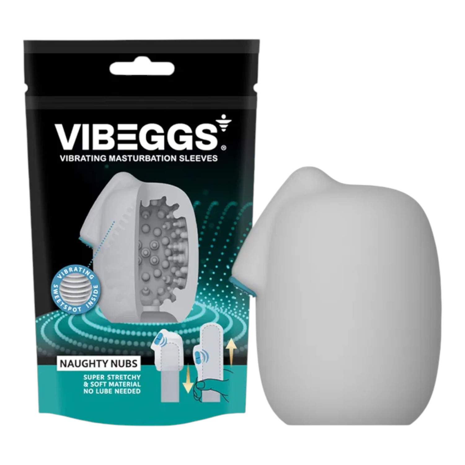 VIBEGGS - vibračné vajíčko masturbátor - biele