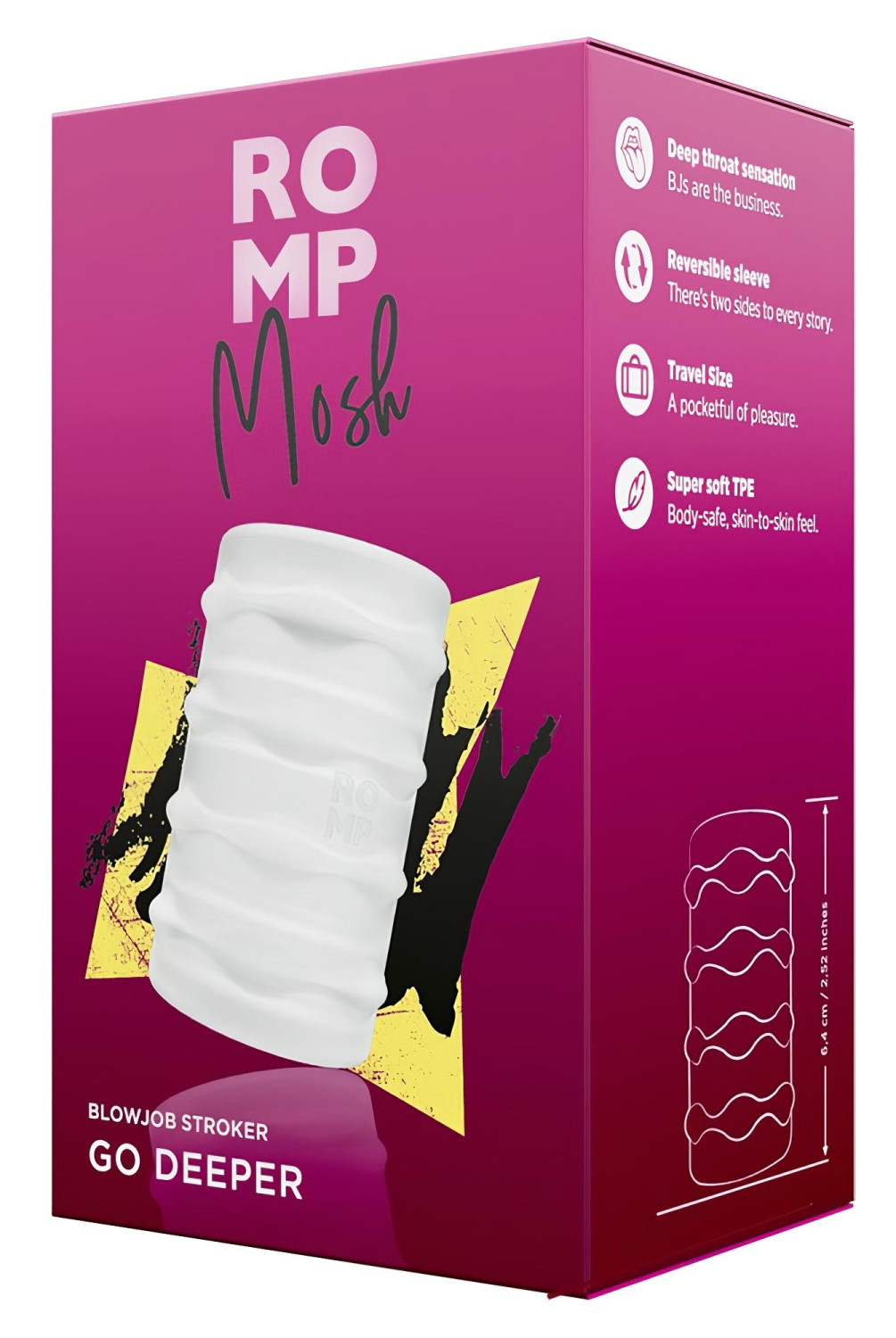 ROMP Mosh - cestovný masturbátor - flexibilný - priehľadný