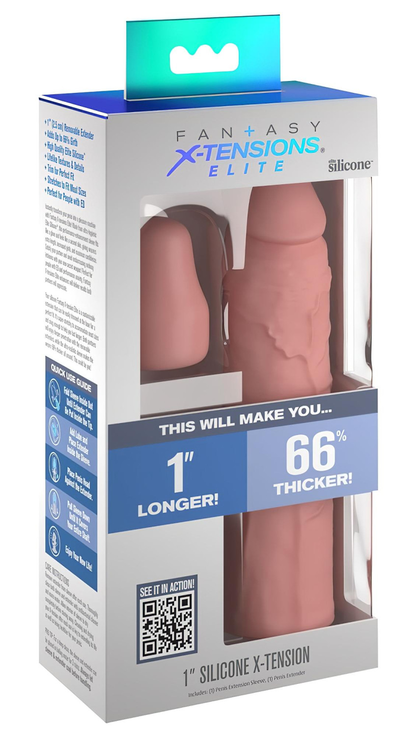 X-TENSION Elite 1 - návlek na penis - nastaviteľná dĺžka - priehľadný