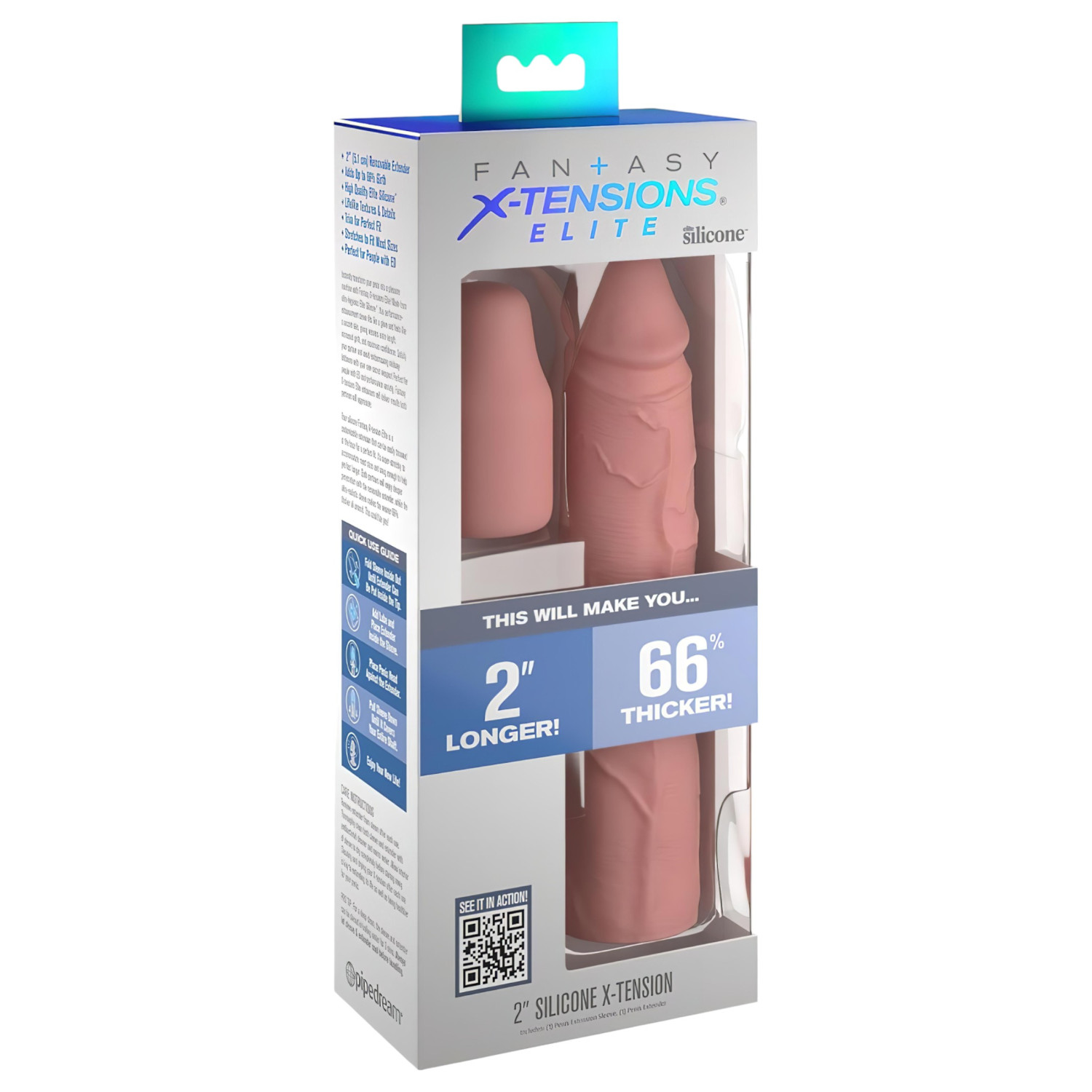 X-TENSION Elite 2 - nastaviteľný návlek na penis - realistický - priehľadný