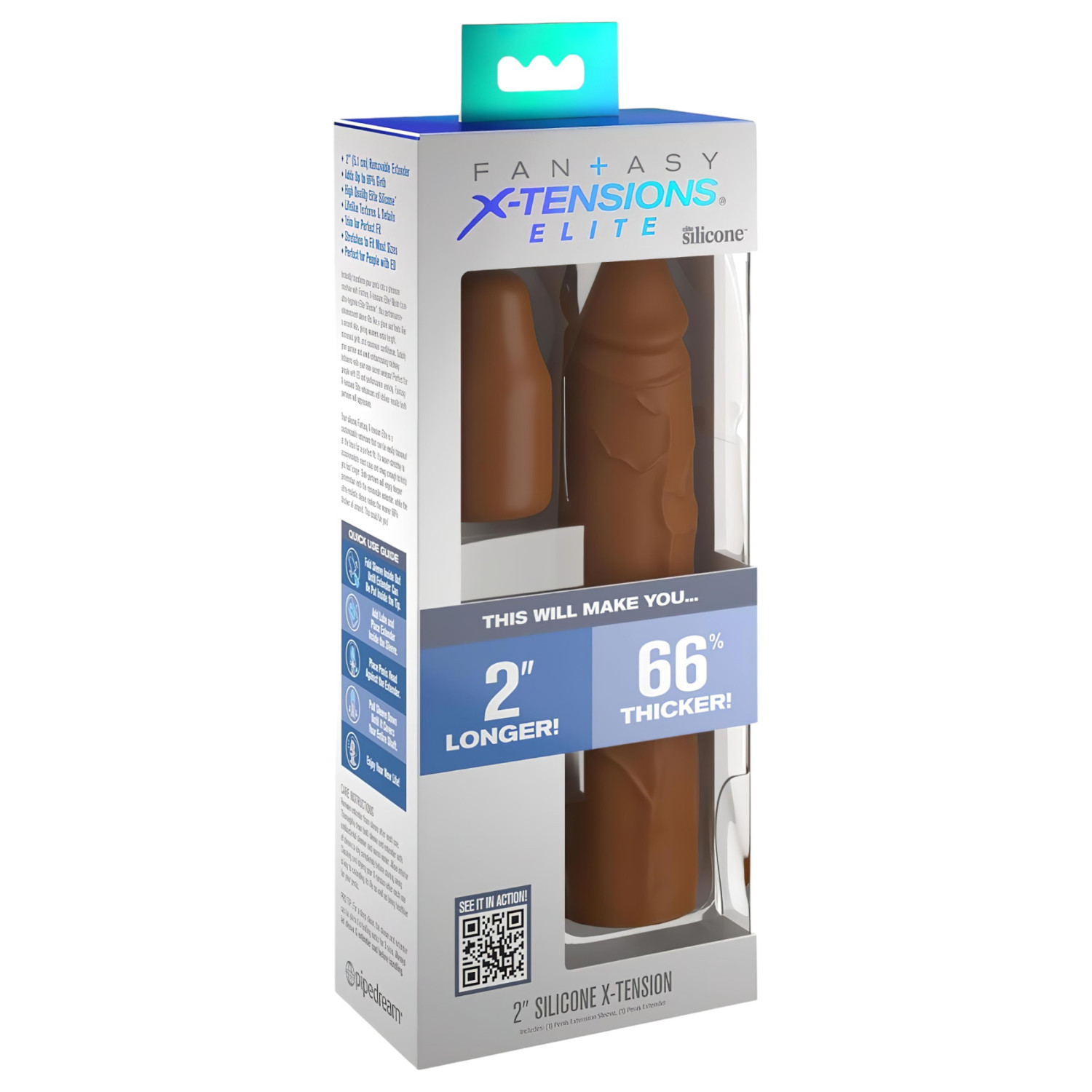 X-TENSION Elite 2 - návlek na penis - nastaviteľná dĺžka - hnedý