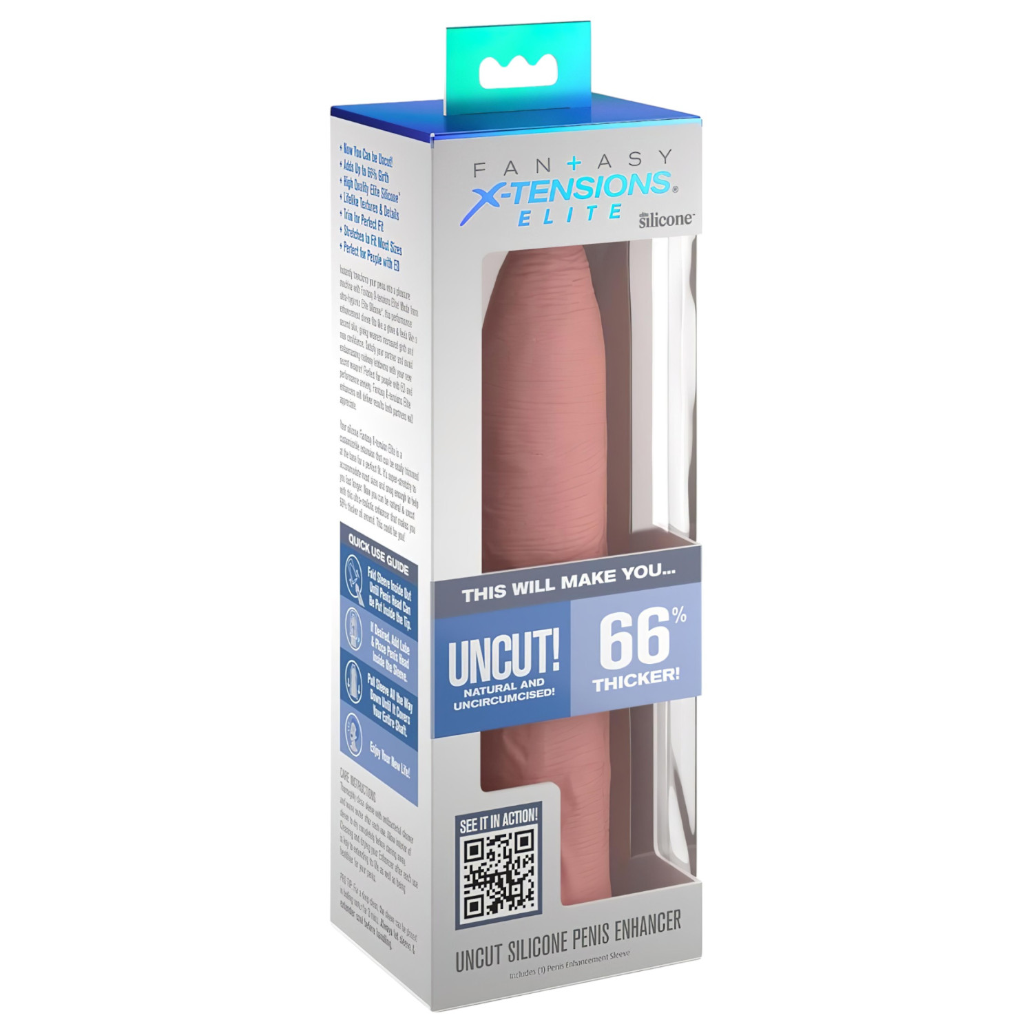 X-TENSION Elite - nastaviteľný otvorený návlek na penis - telová farba