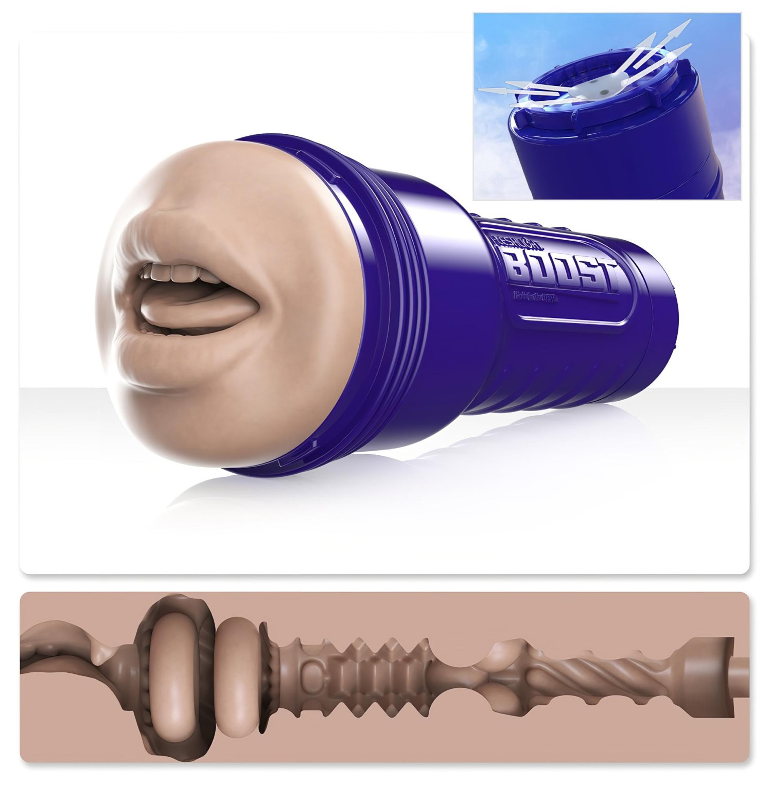 Fleshlight Boost Blow - ústny masturbátor - realistický tvar - naturálny