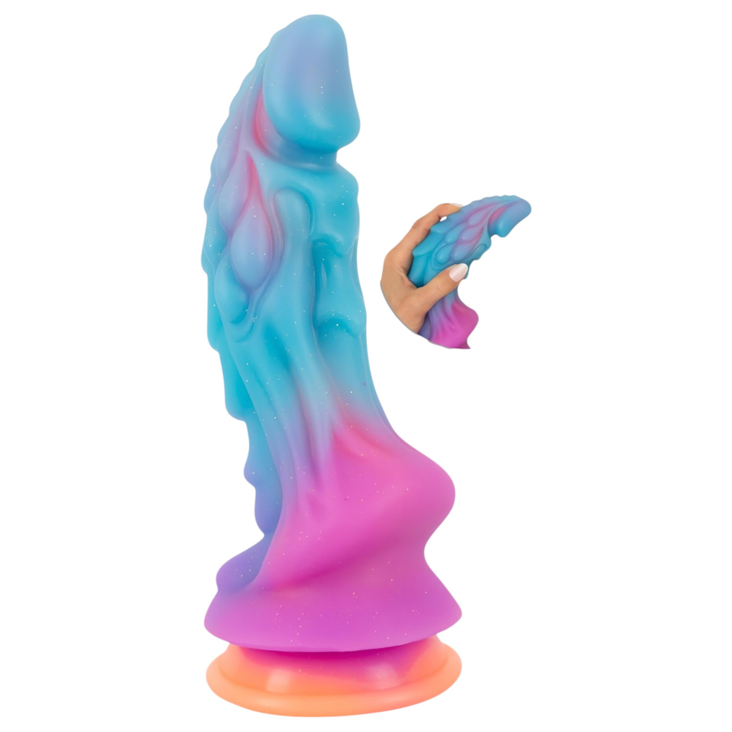Beasty Cocks - silikónové dildo mimozemšťan - modro-oranžové