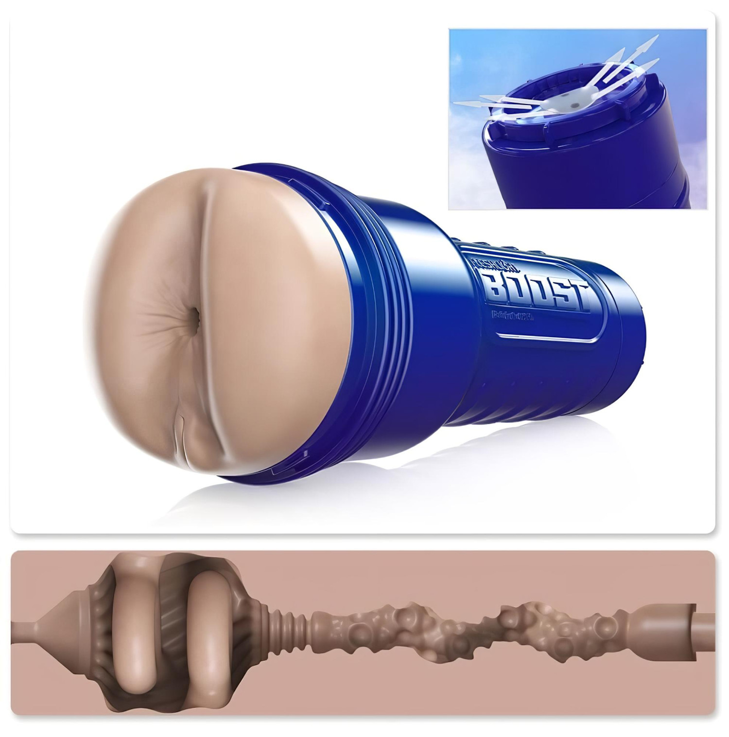 Fleshlight Boost Blast - realistický análny masturbátor - telová farba