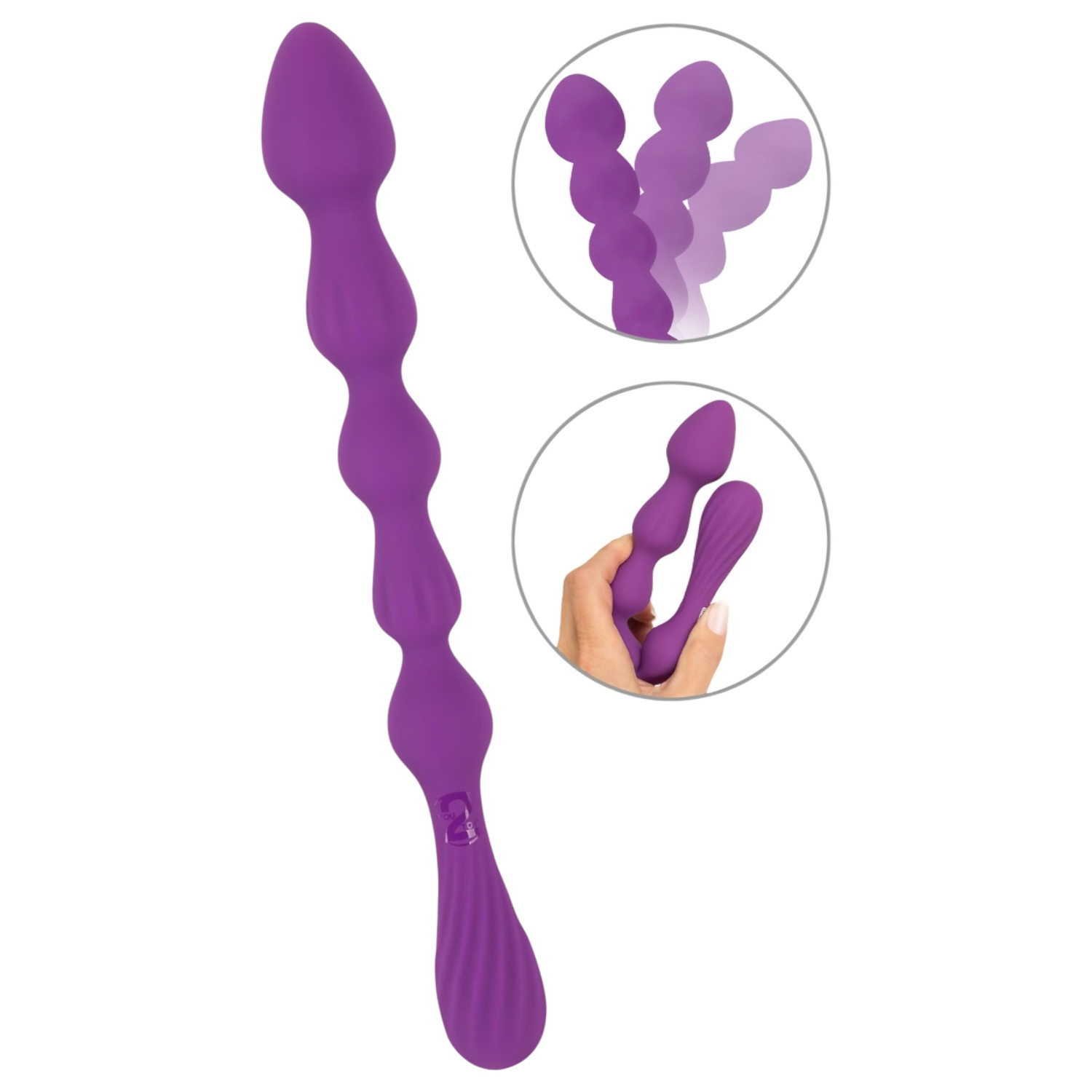 You2Toys - análny dildo s guľôčkami - flexibilný - fialová