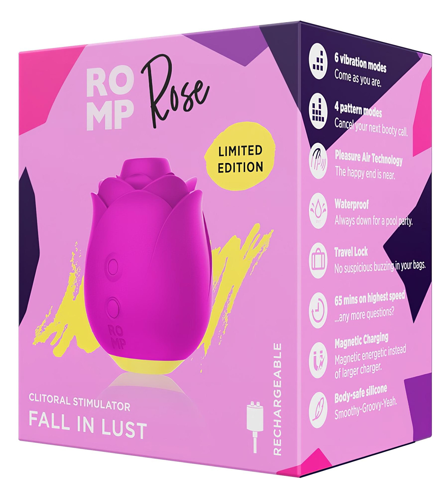 ROMP Rose - stimulačný vibrátor na klitoris - tlakové vlny - ružová