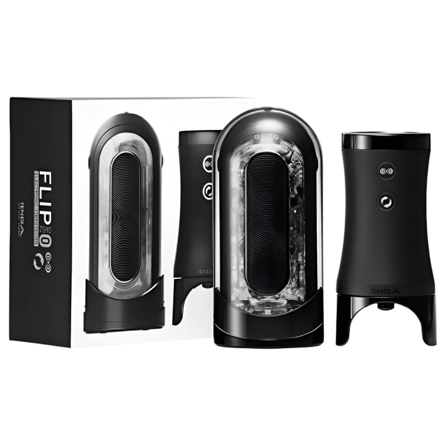 TENGA Flip 0 Electronic - automatický masturbátor - čierny