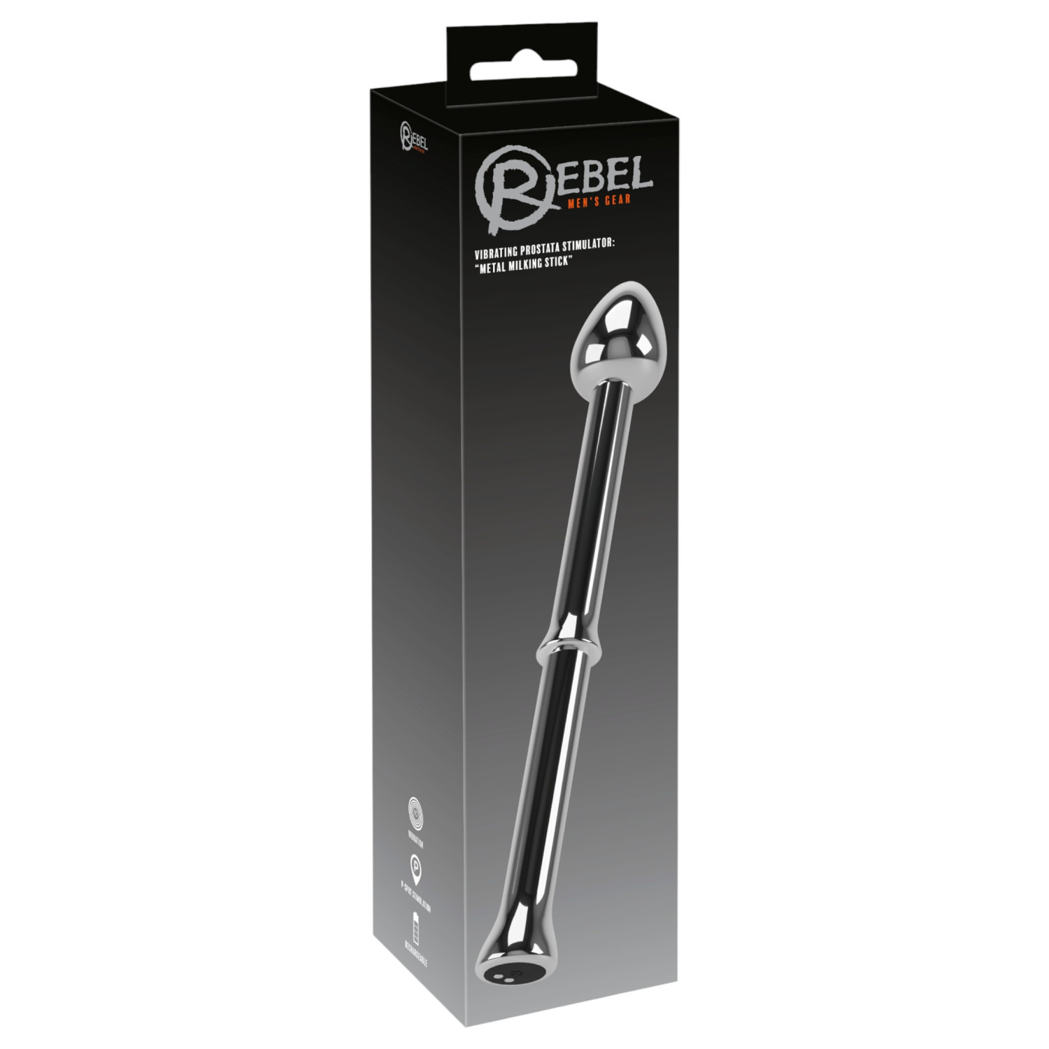 Rebel - vibrátor na prostatu - kovový - strieborný