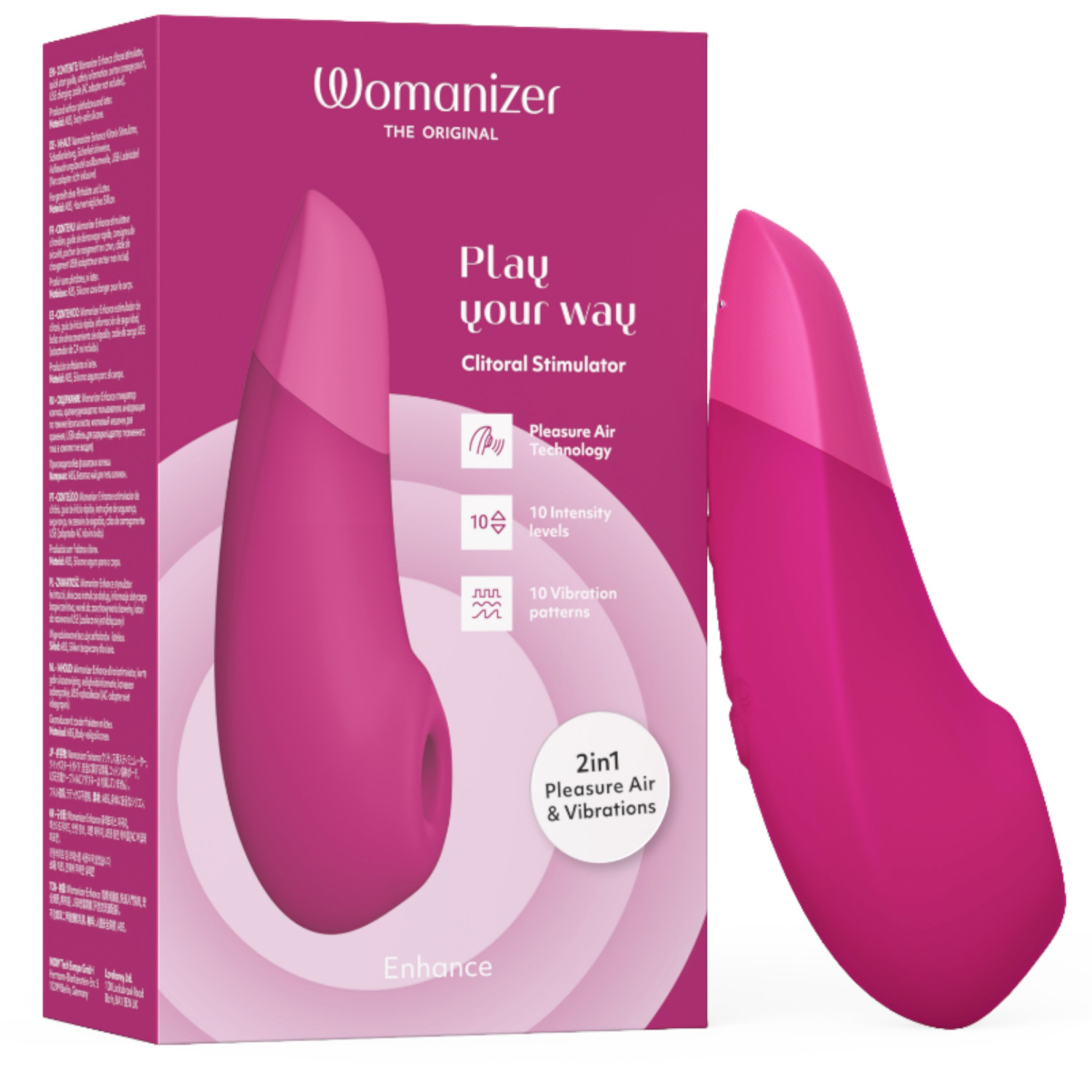 Womanizer Enhance - stimulátor klitorisu s vlnami vzduchu - ružový